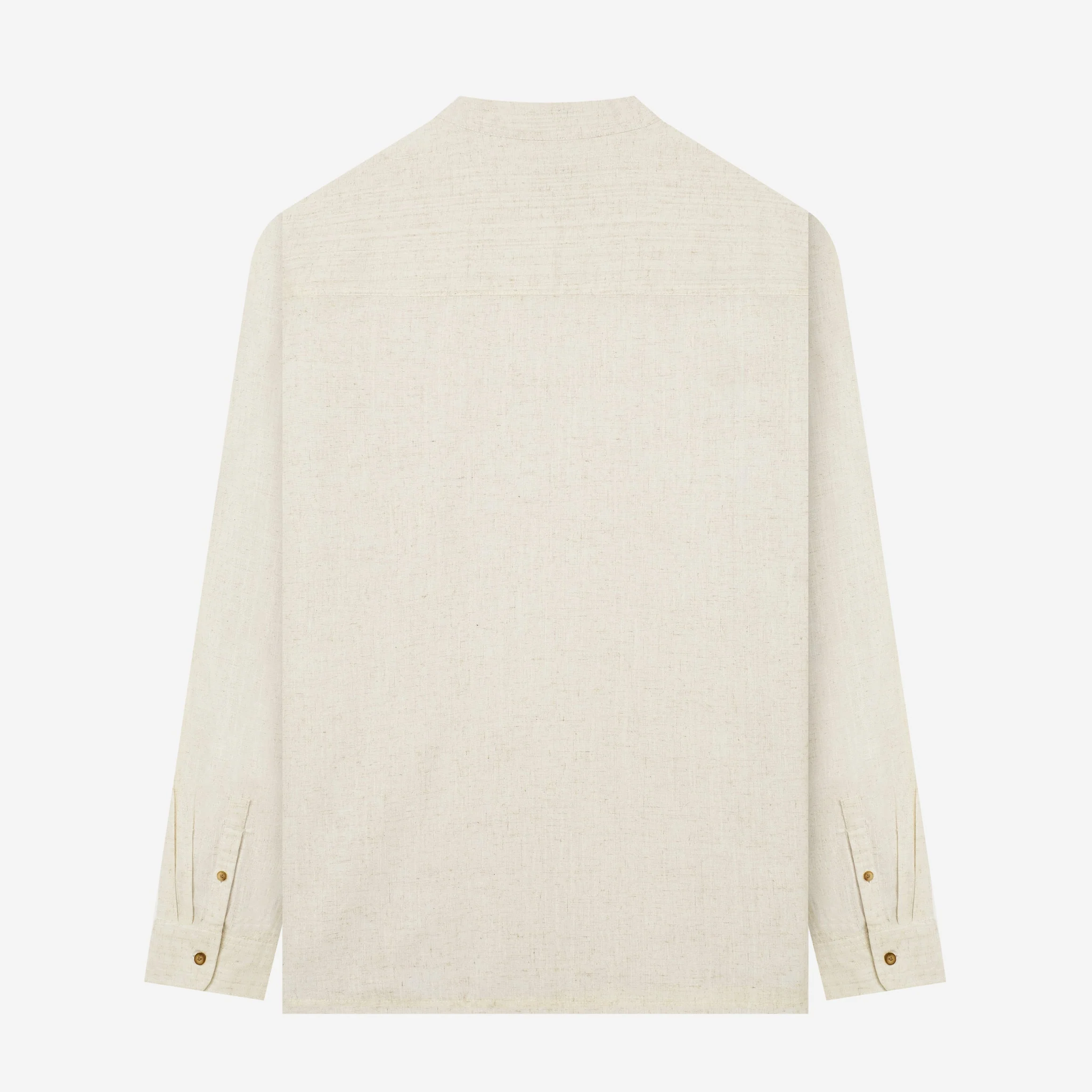 Sayf Long Sleeve Pull Over Linen Shirt - Sand - Image 4