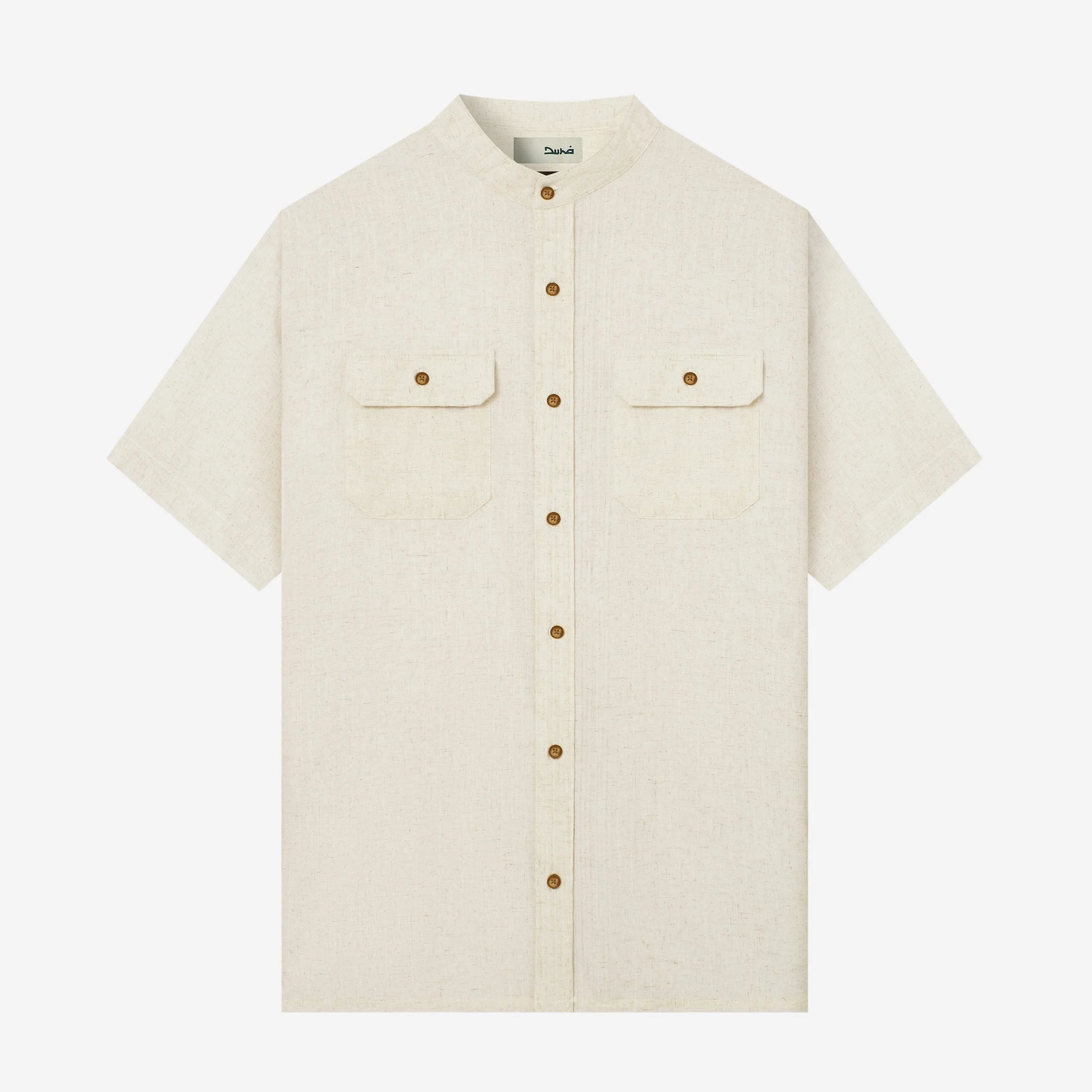 FACTORY SALE - Sayf Short Sleeve Linen Shirt - Sand