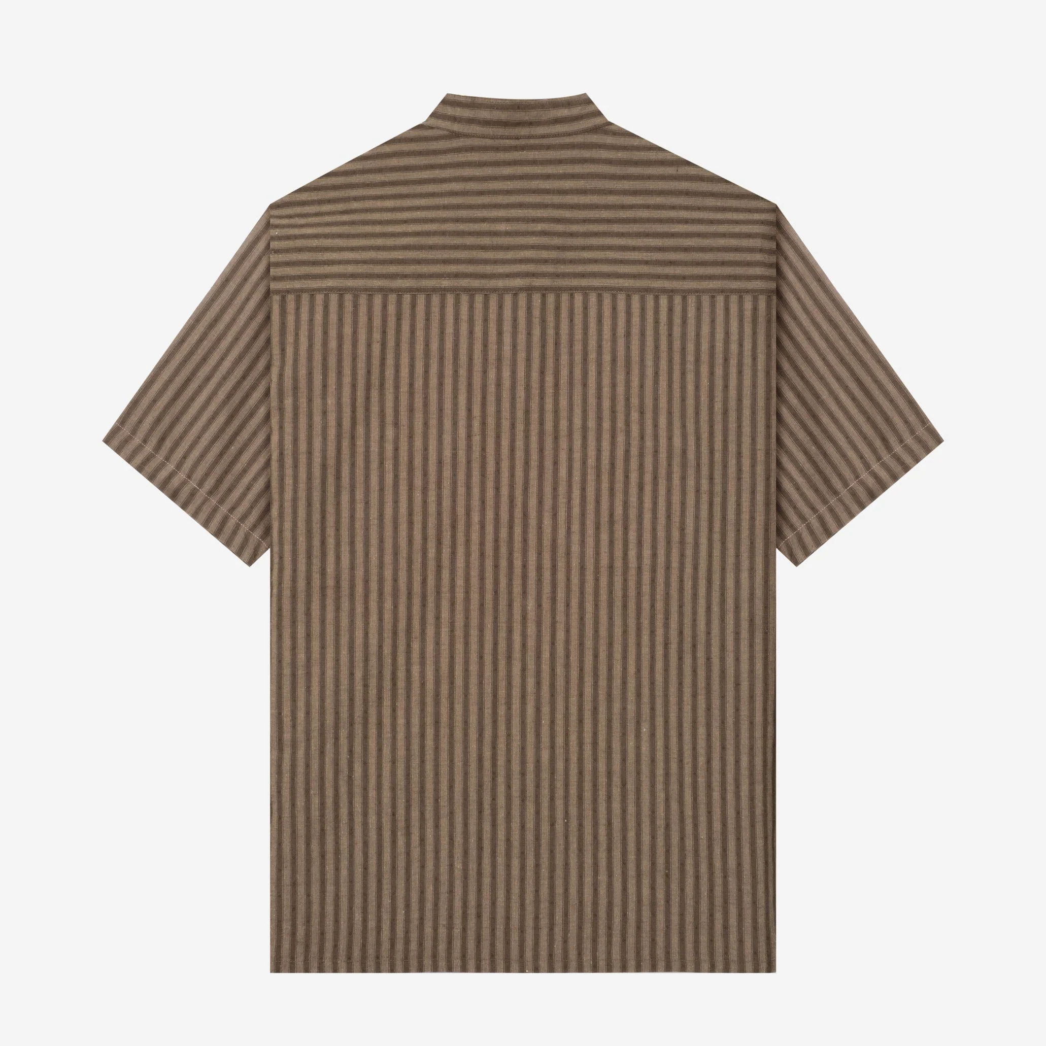Sayf Short Sleeve Linen Stripes Shirt - Forest - Image 4