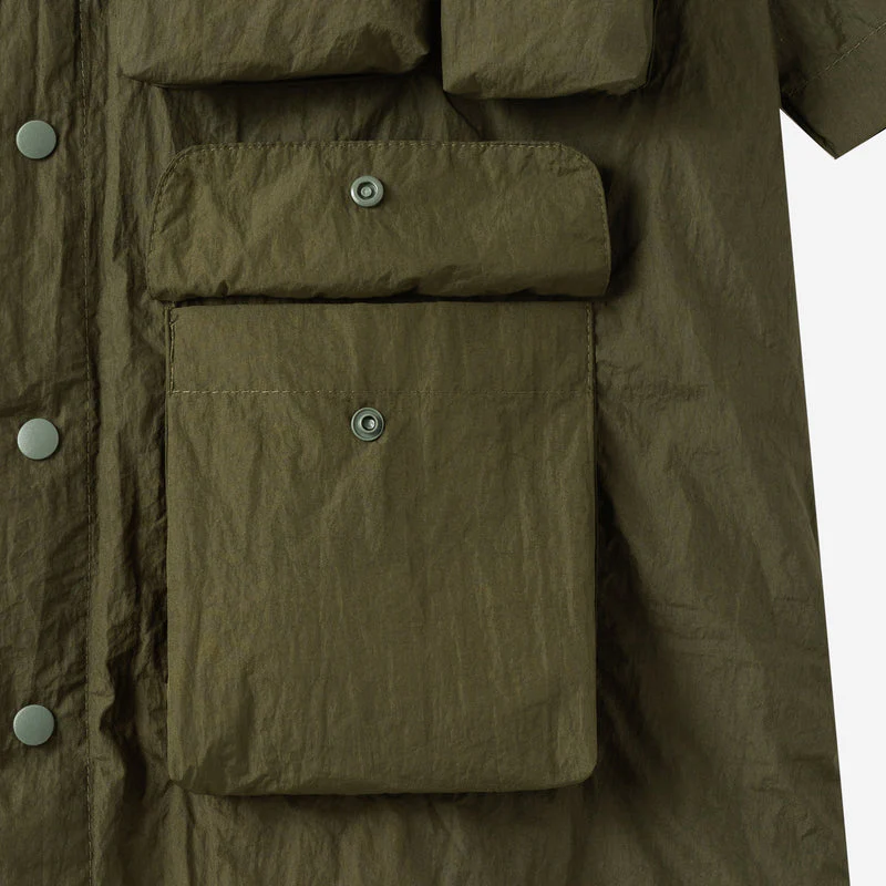 FACTORY SALE - Waiz Short Sleeve Shirt - Olive - Image 4