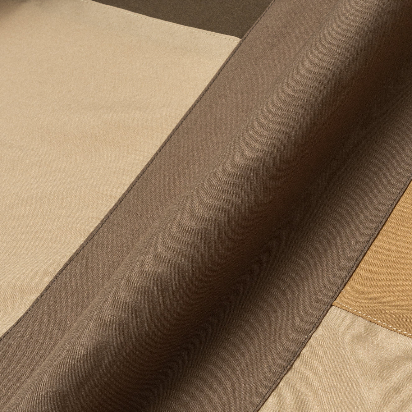 FACTORY SALE - Ward Patchwork Shirt Long Sleeve - Dark Khaki - Image 3