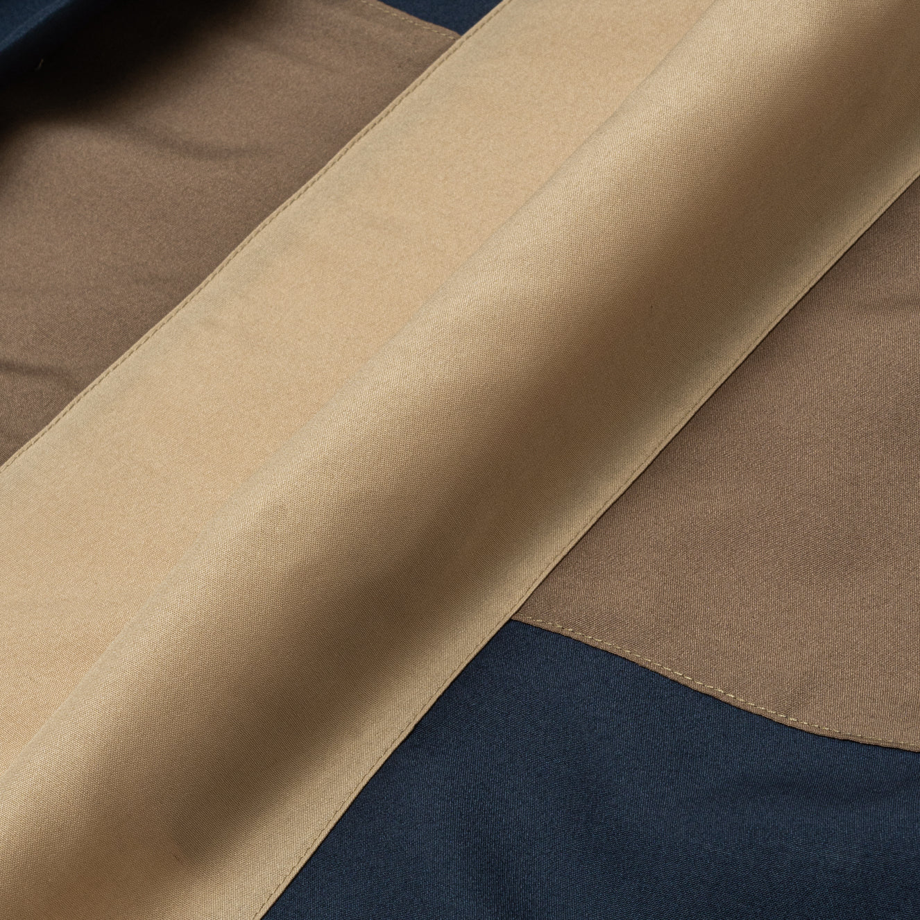 FACTORY SALE - Ward Patchwork Shirt Long Sleeve - Navy Stone - Image 3