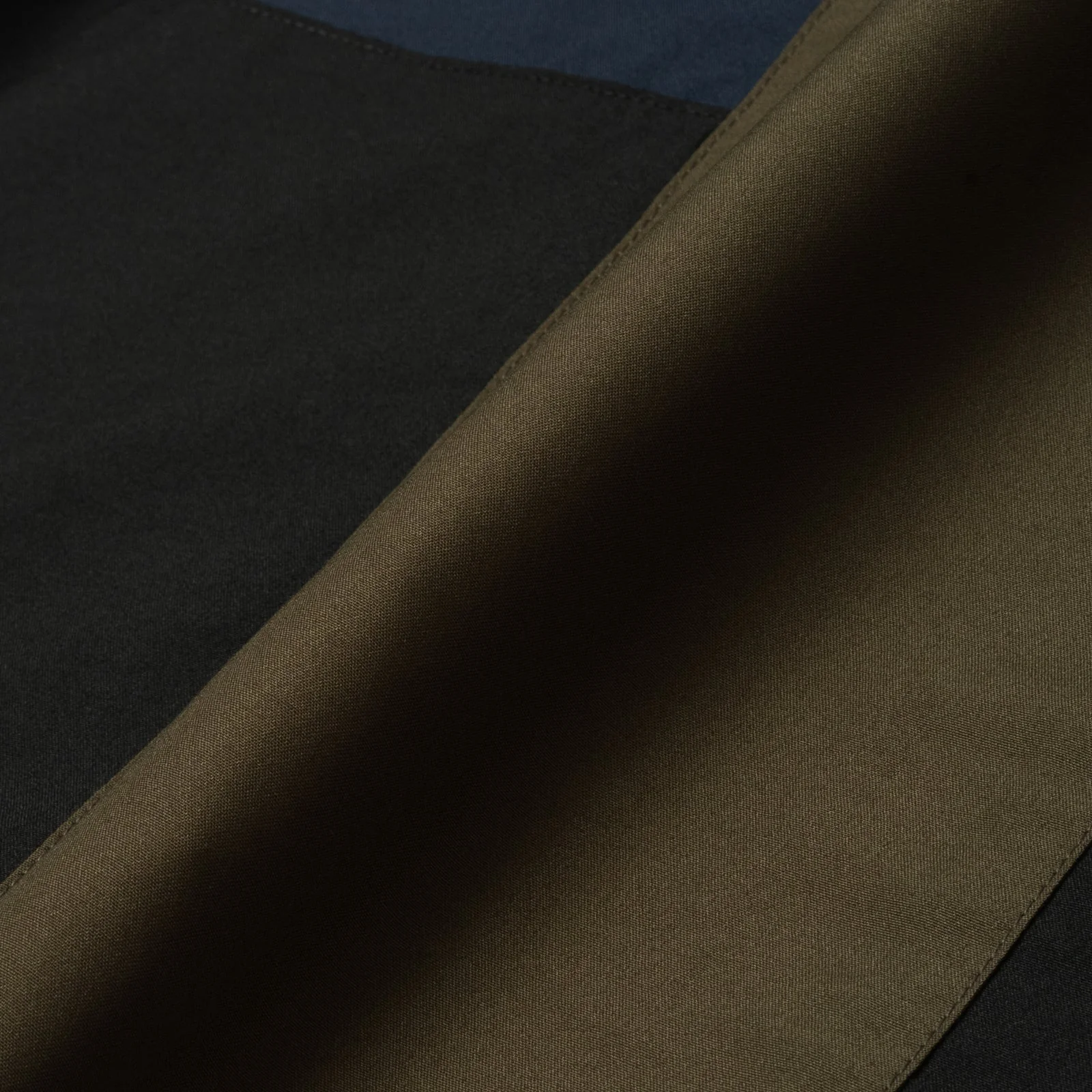 FACTORY SALE - Ward Patchwork Shirt Long Sleeve - Siraj Olive - Image 3