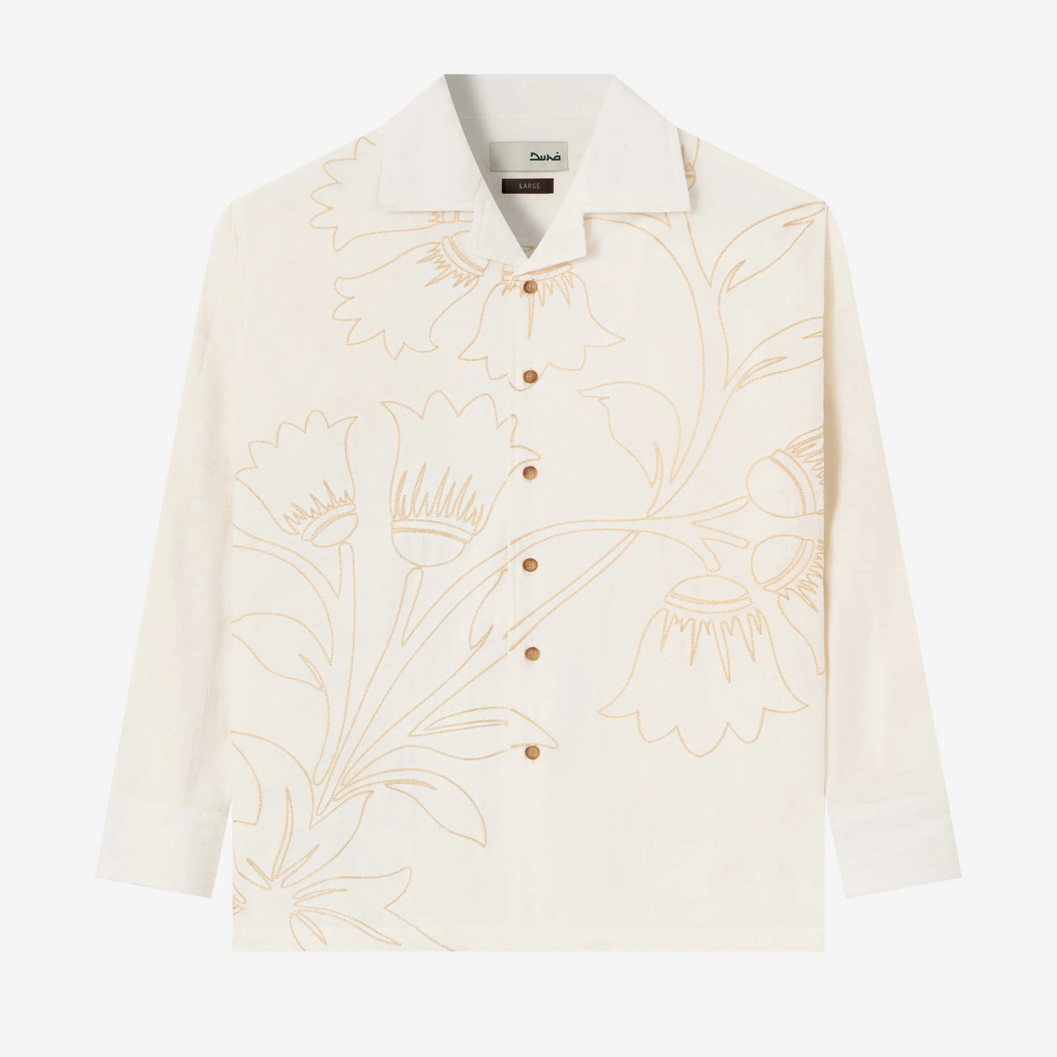 Zaeed Long Sleeve Linen Shirt - Cream