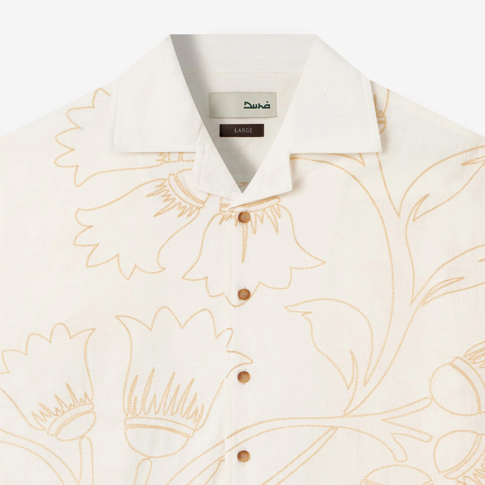 Zaeed Long Sleeve Linen Shirt - Cream - Image 2