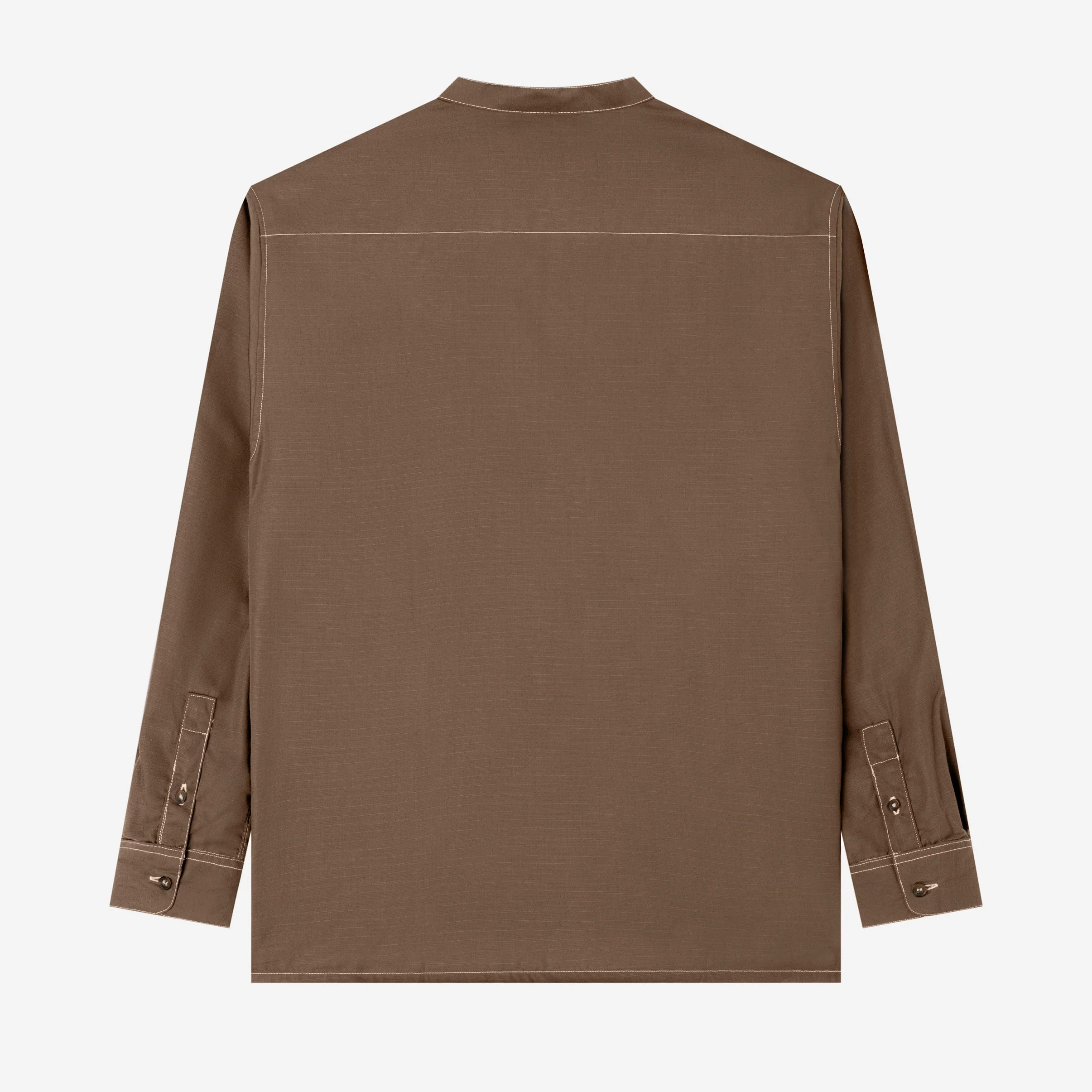 FACTORY SALE - Zahr Shirt Long Sleeve - Brown - Image 4