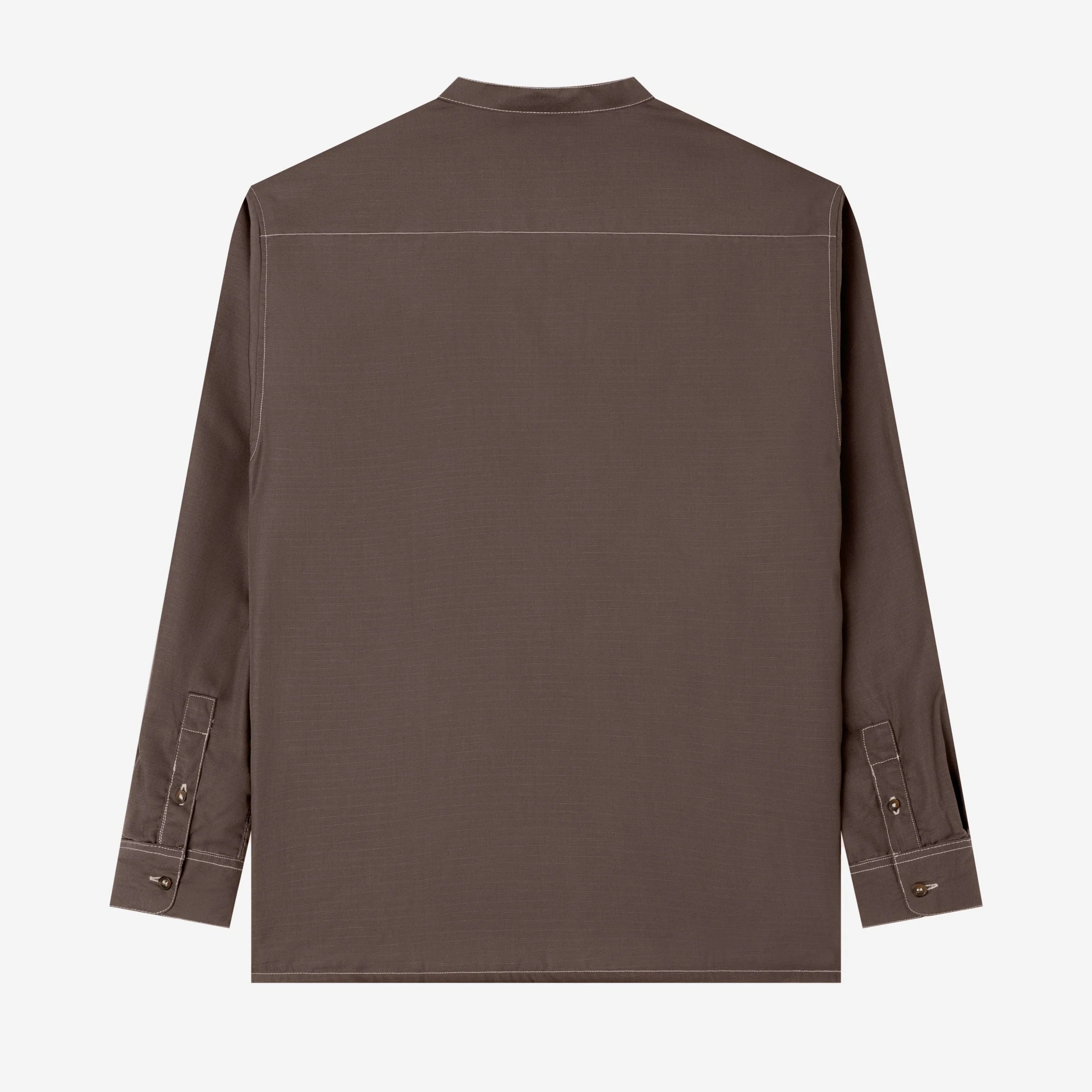 FACTORY SALE - Zahr Shirt Long Sleeve - Warm Grey - Image 4