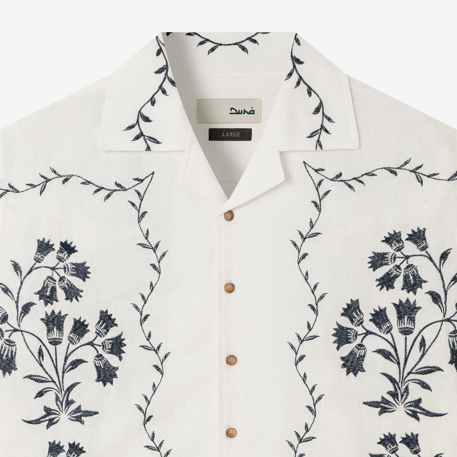 Fahd Short Sleeve Linen Shirt - Cream - Image 2