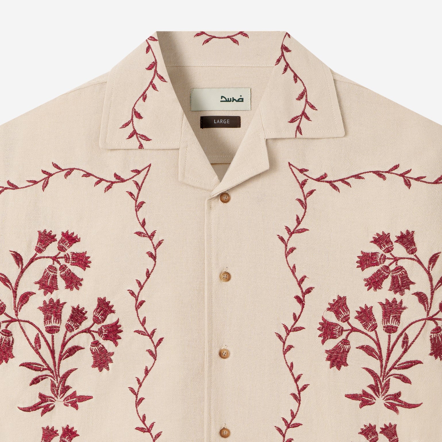 Fahd Short Sleeve Linen Shirt - Khaki - Image 2
