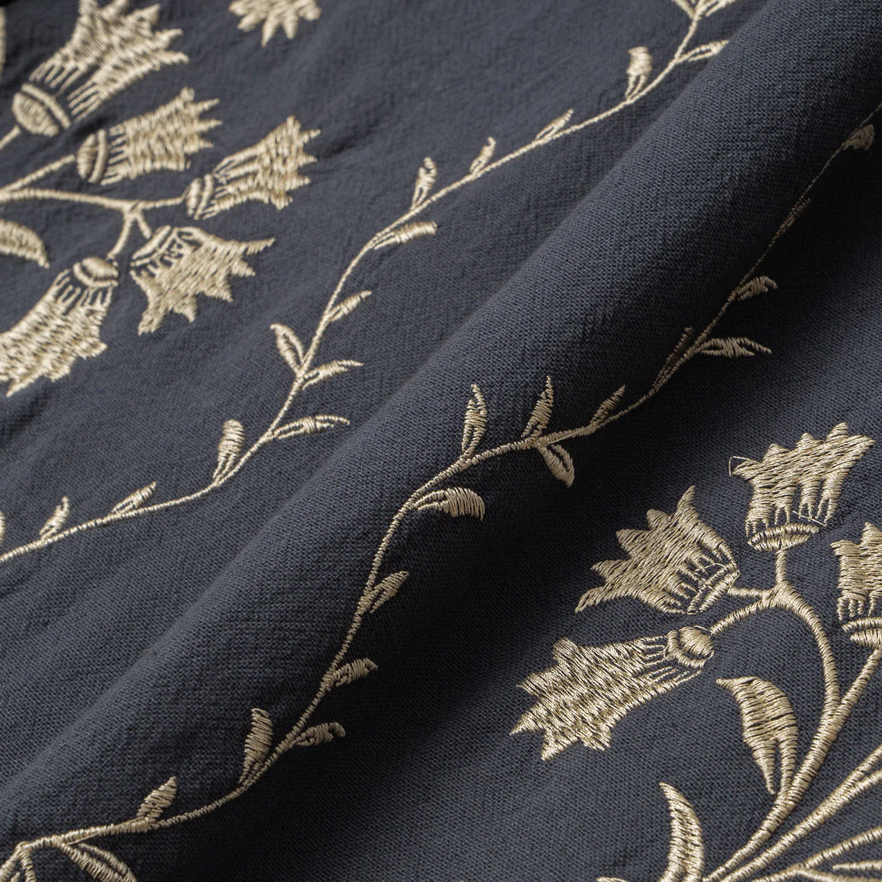 Fahd Short Sleeve Linen Shirt - Navy - Image 3