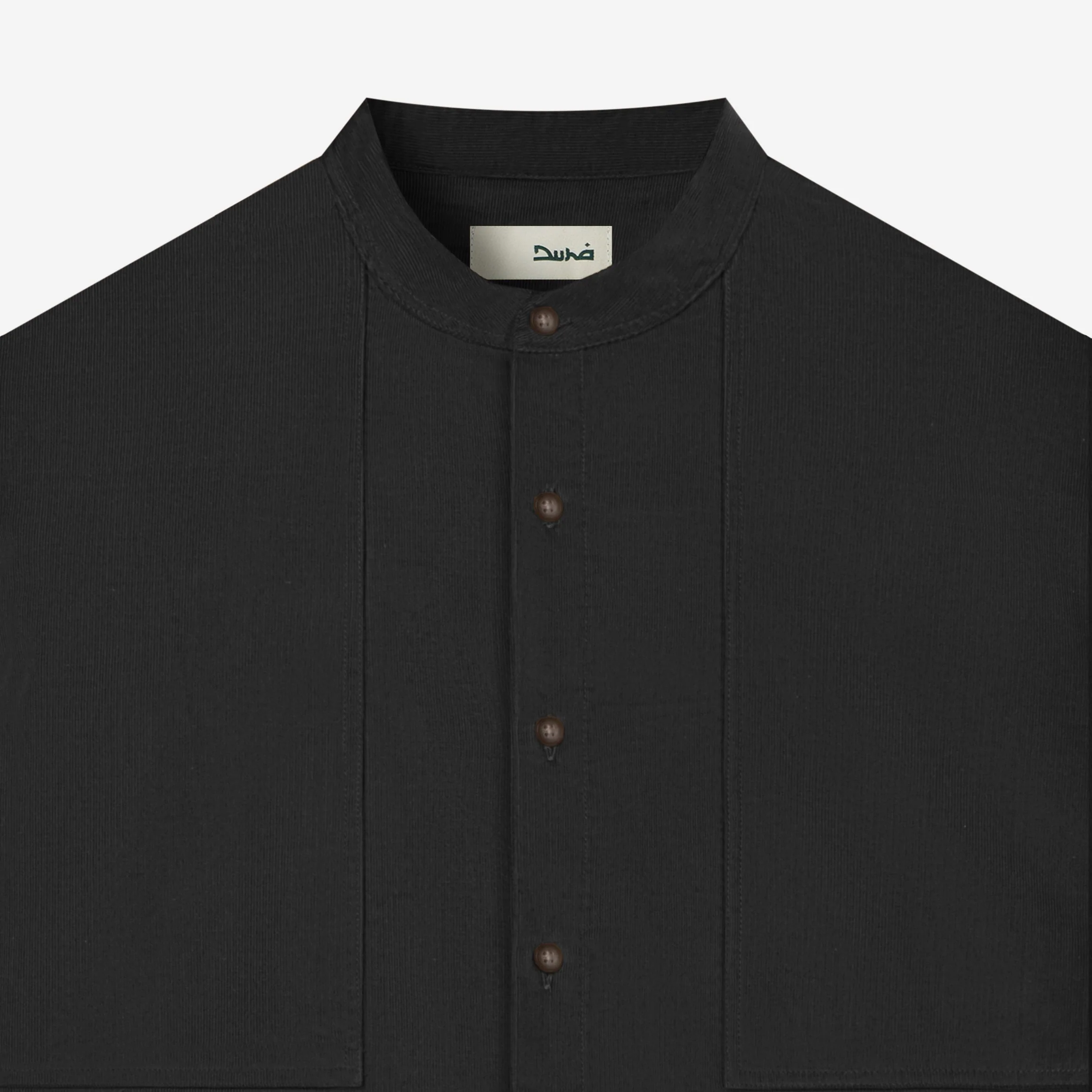 Fajr Long Sleeve Corduroy Shirt - Black - Image 2