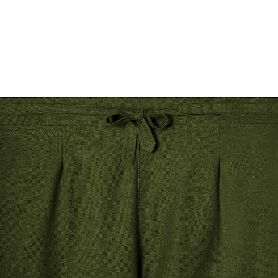 Fayyad Pleats Pants Olive - Image 2