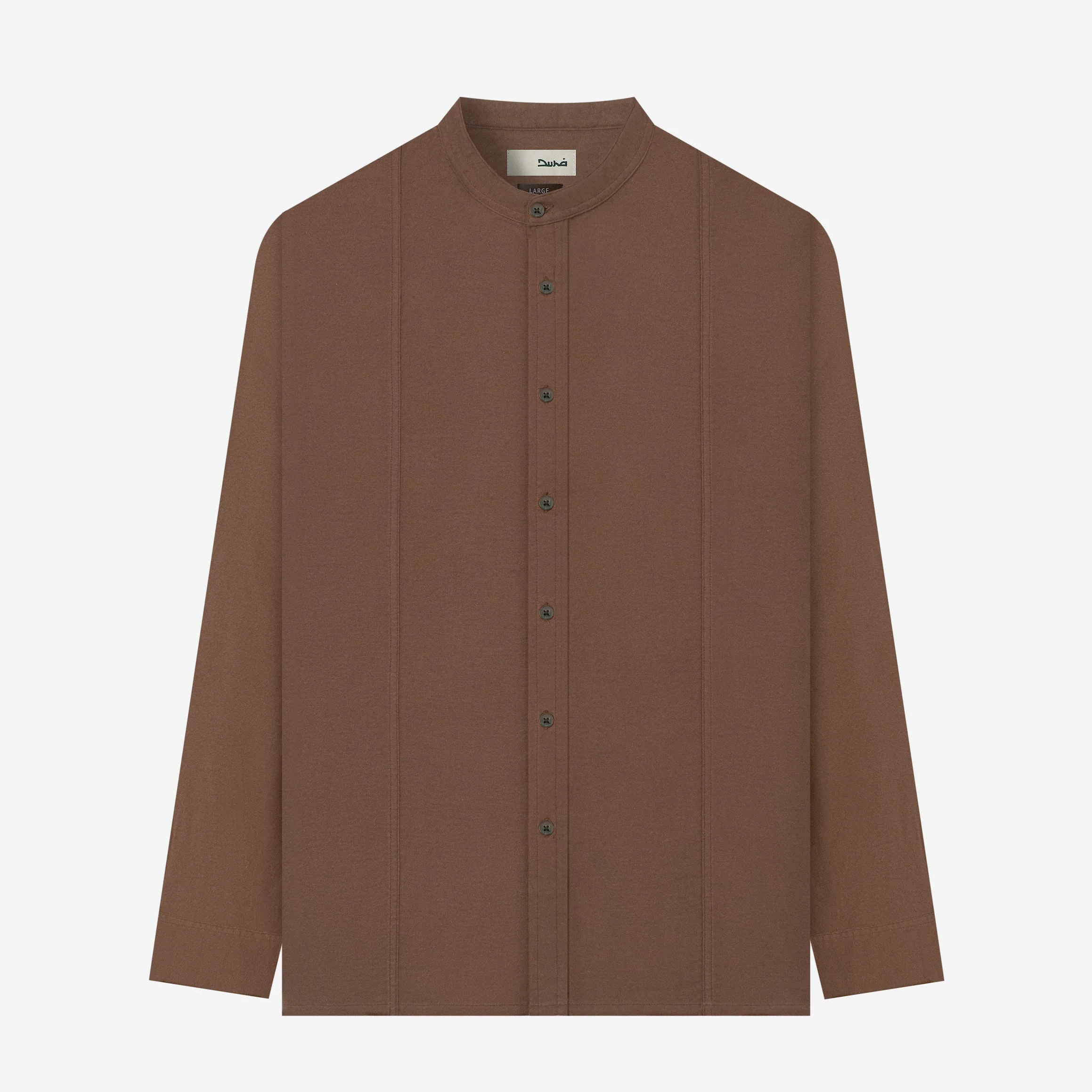 Ghaba Long Sleeve Flannel Shirt - Brown