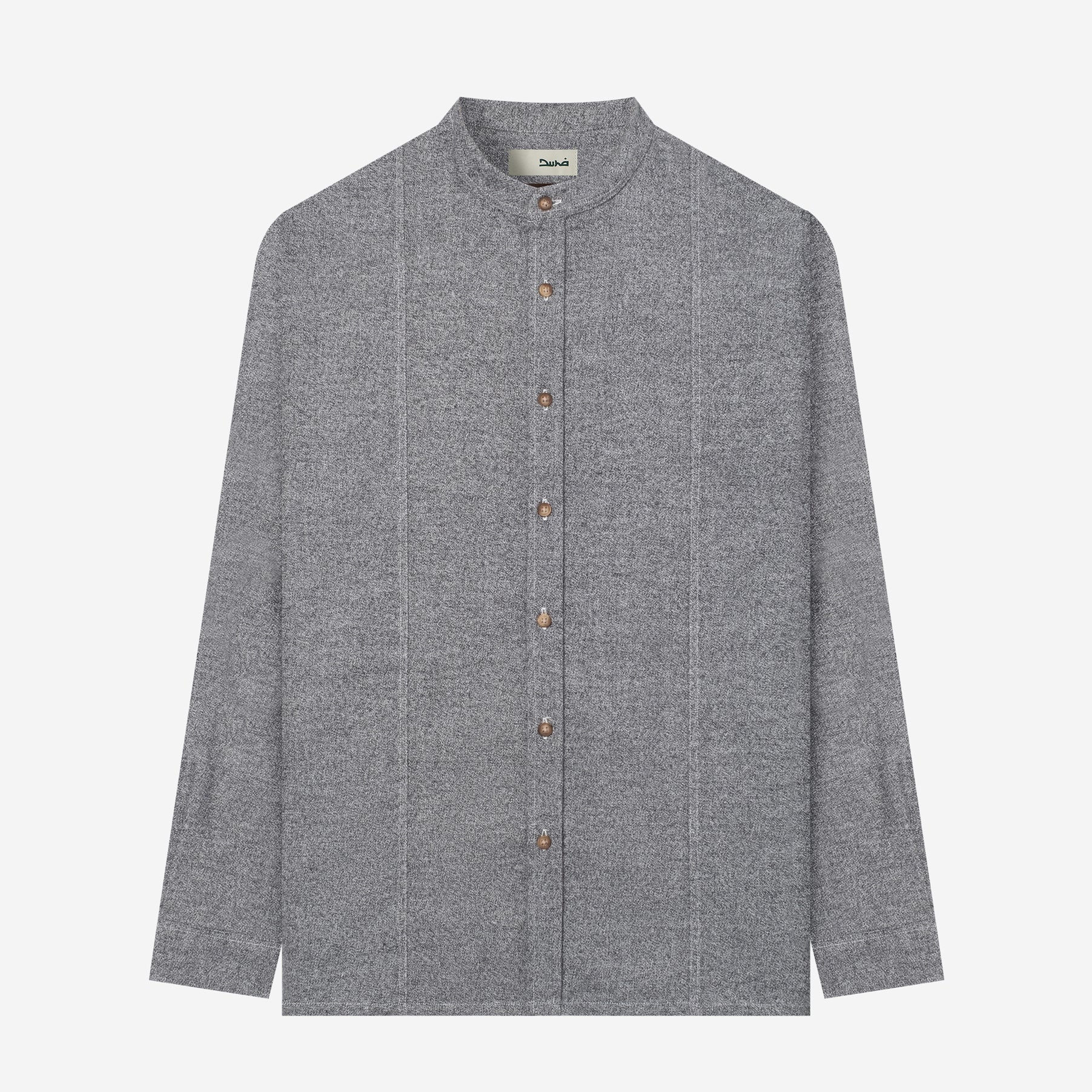Ghaba Long Sleeve Flannel Shirt - Charcoal