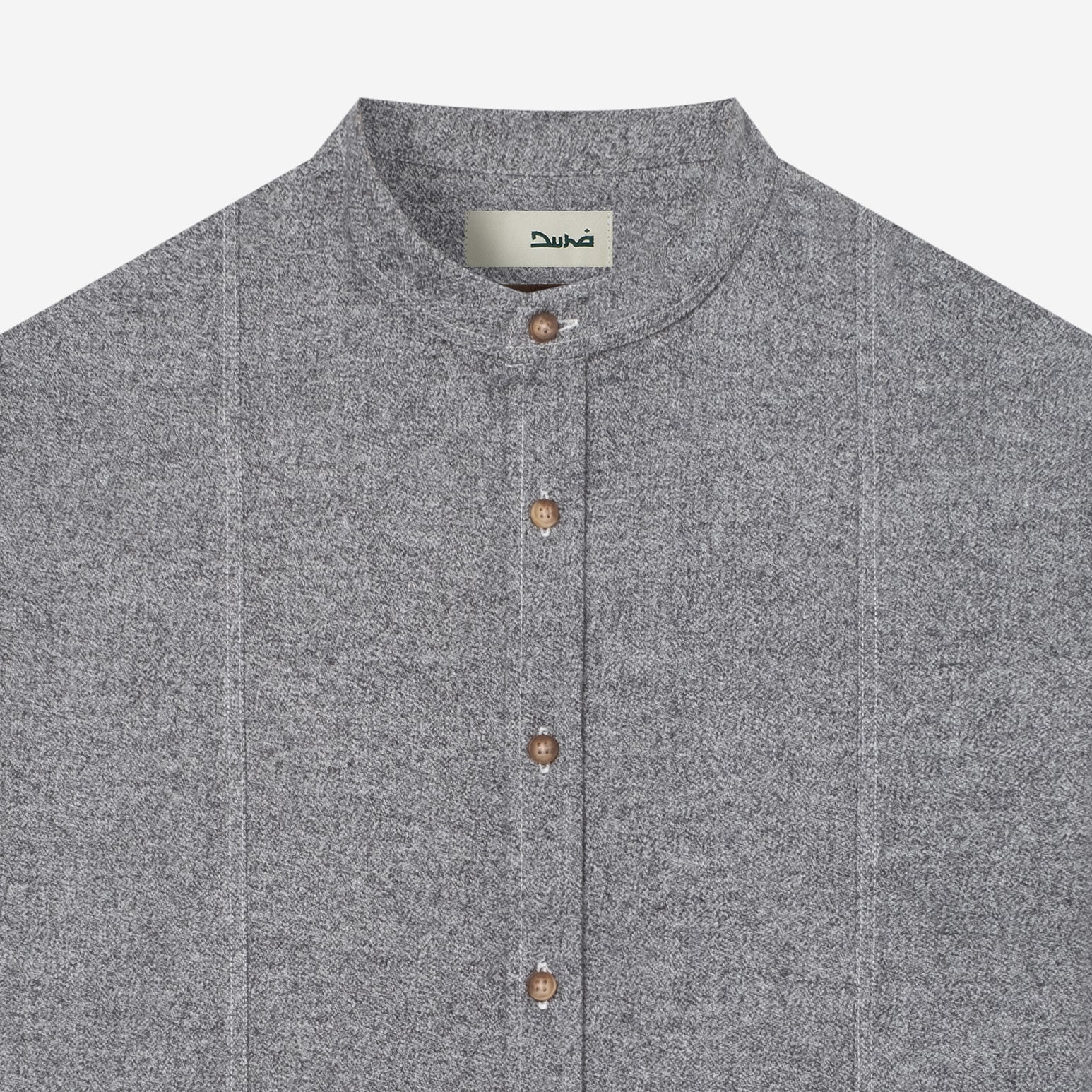 Ghaba Long Sleeve Flannel Shirt - Charcoal - Image 2