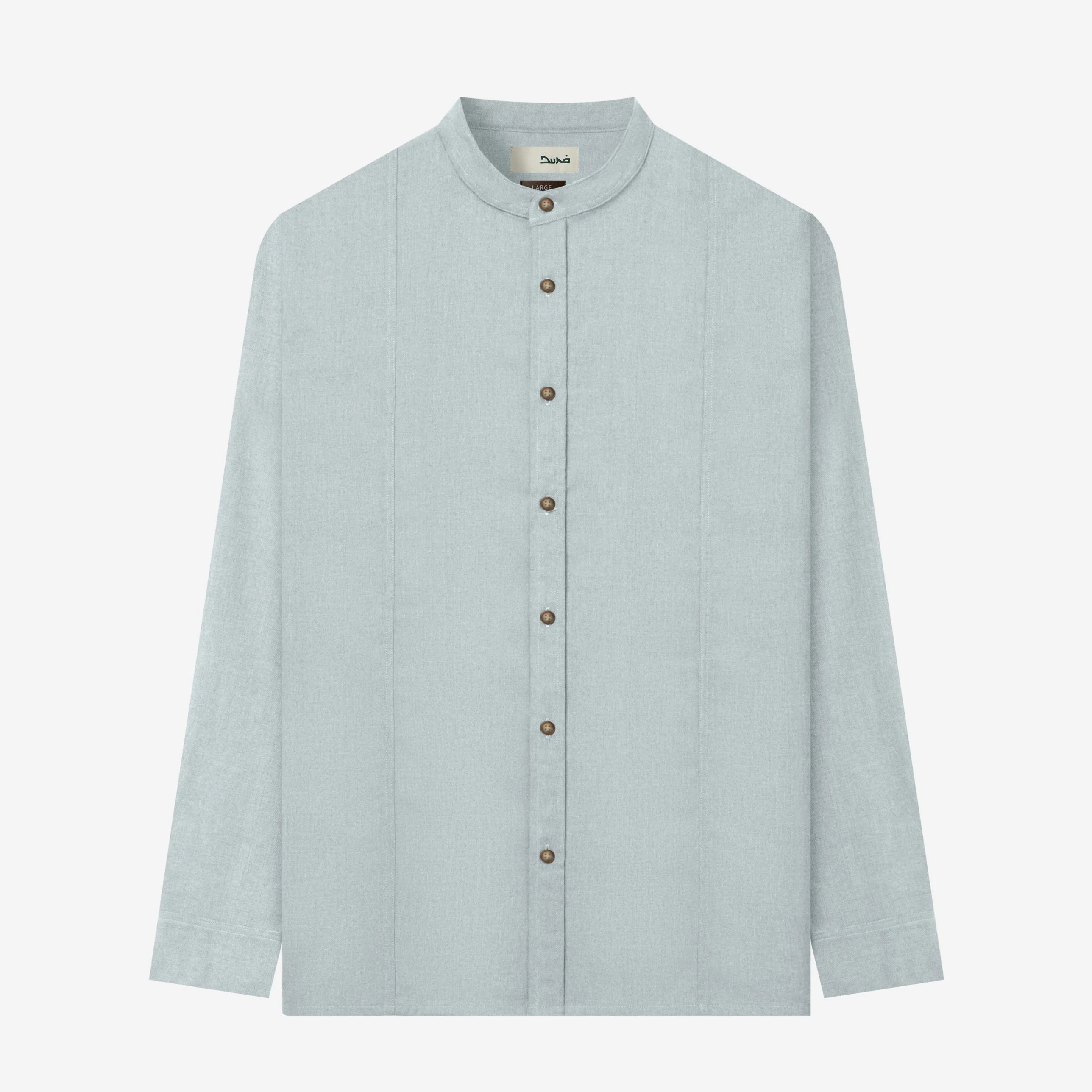 Ghaba Long Sleeve Flannel Shirt - Cold Grey
