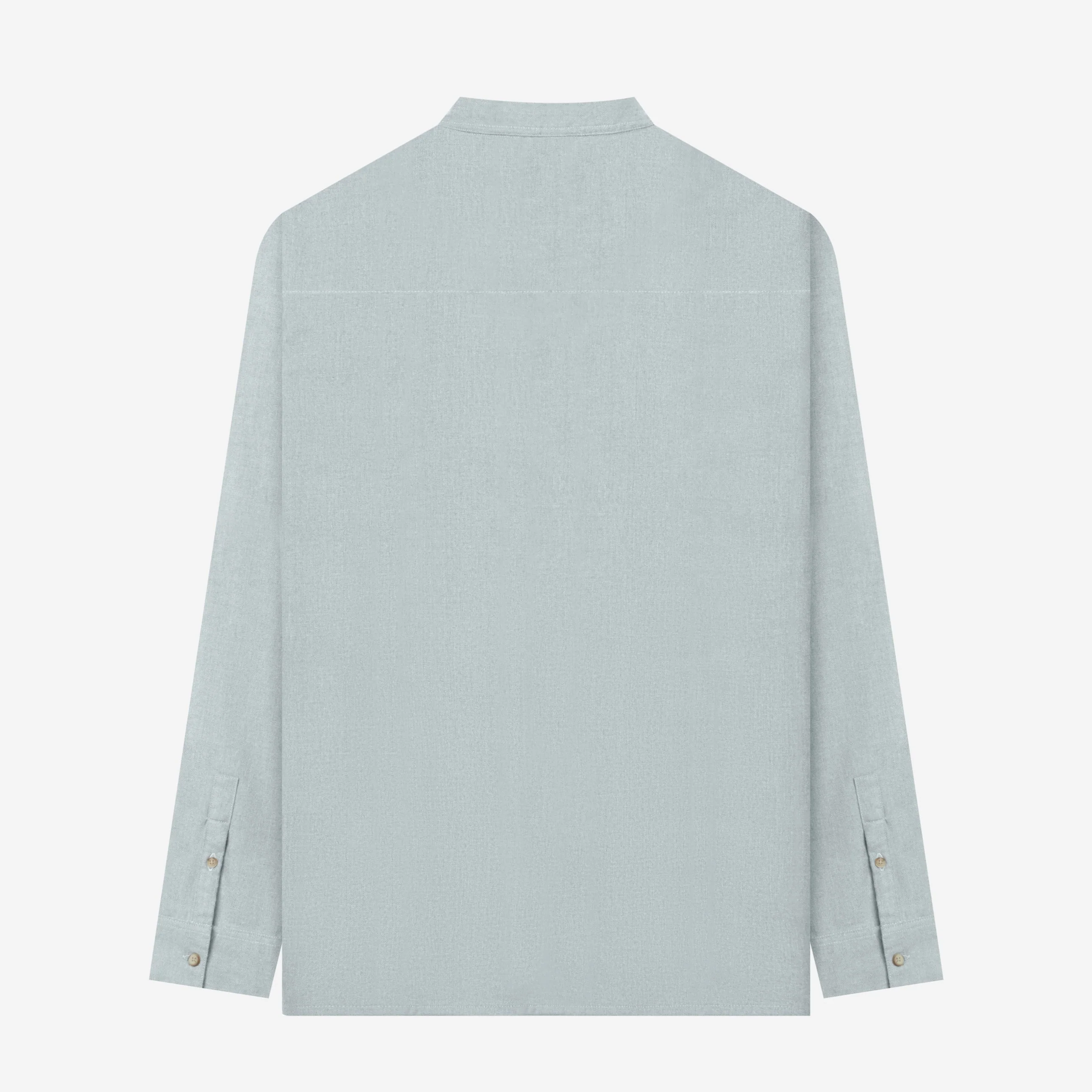 Ghaba Long Sleeve Flannel Shirt - Cold Grey - Image 4