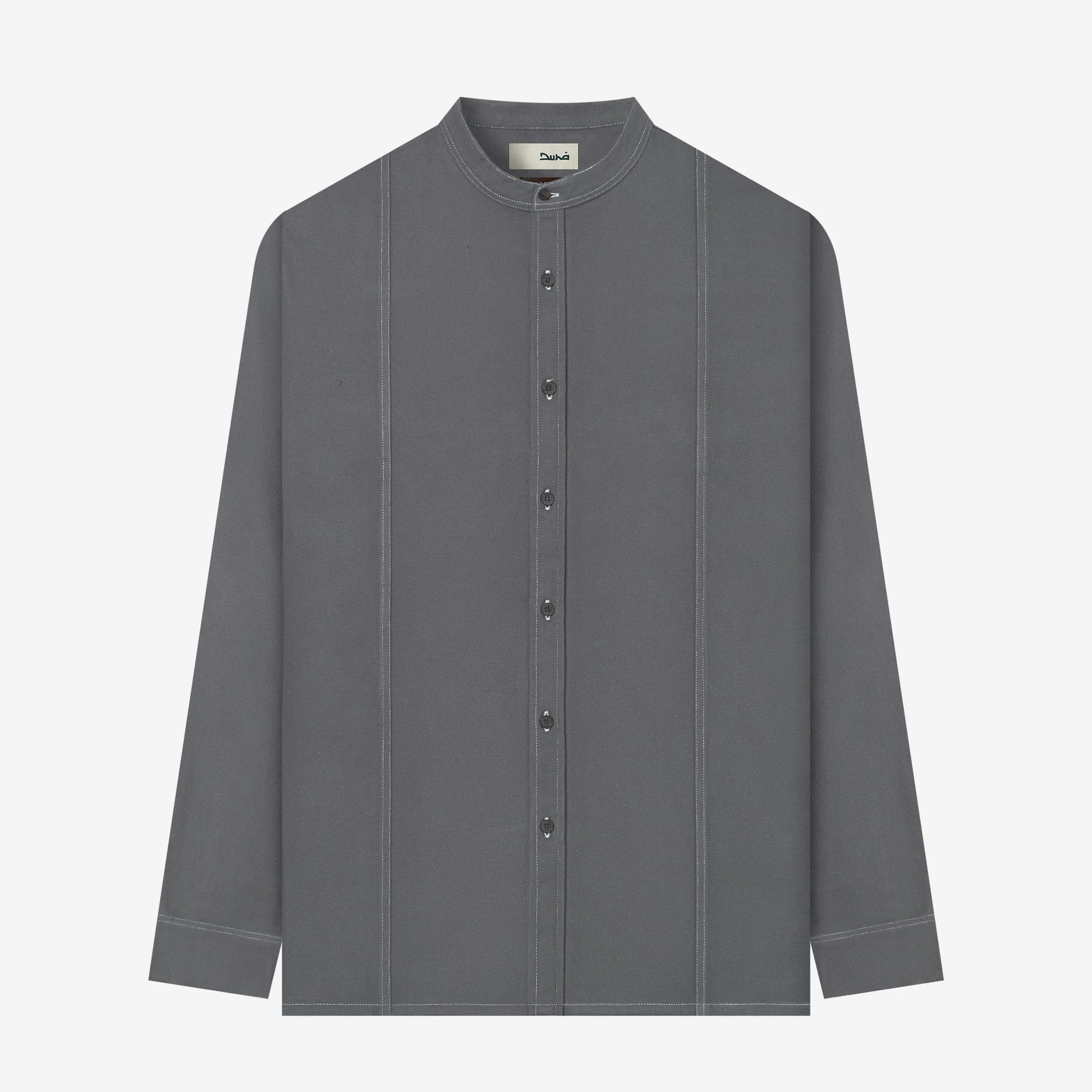 Ghaba Long Sleeve Flannel Shirt - Dark Grey