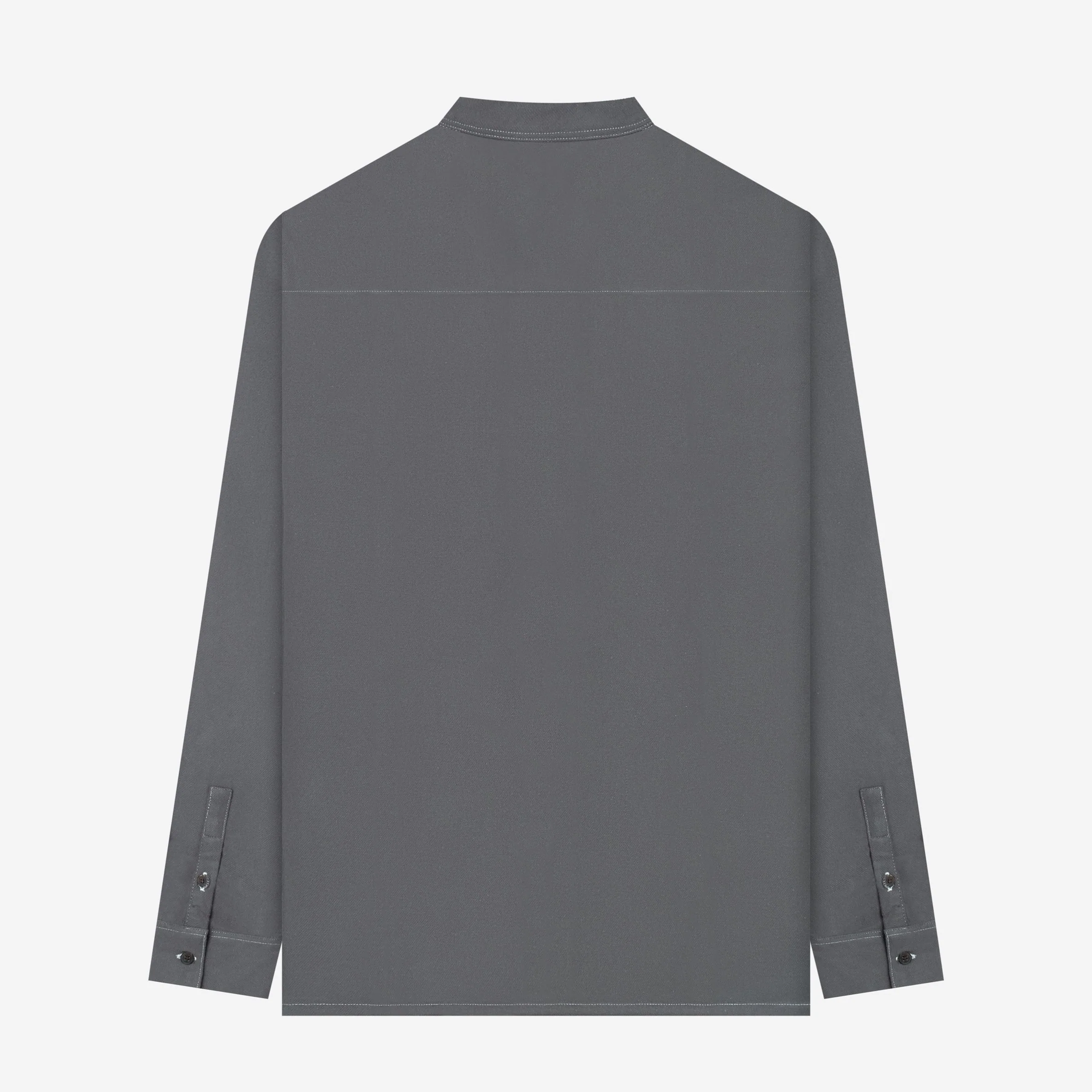 Ghaba Long Sleeve Flannel Shirt - Dark Grey - Image 4