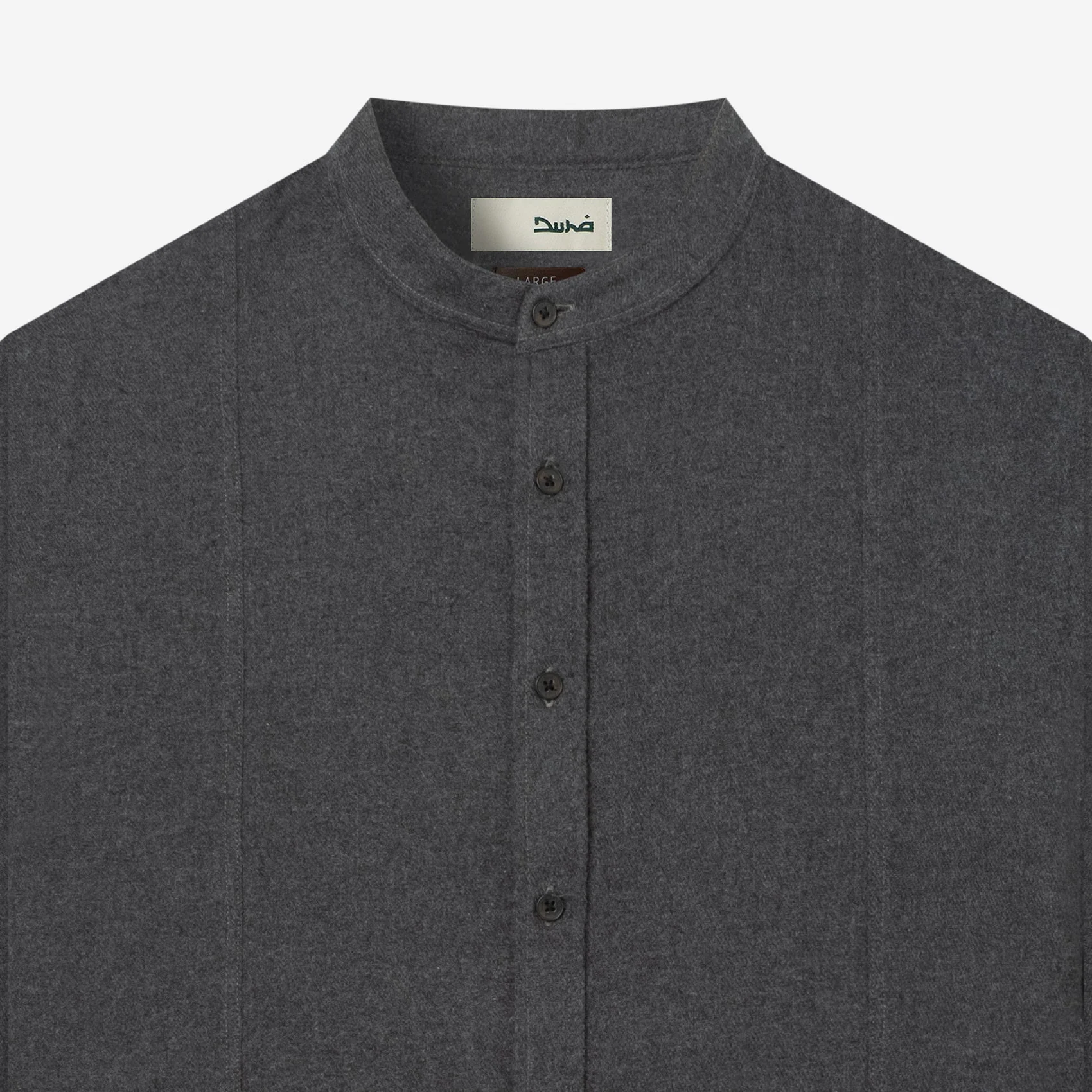 Ghaba Long Sleeve Flannel Shirt - Grey Dust - Image 2