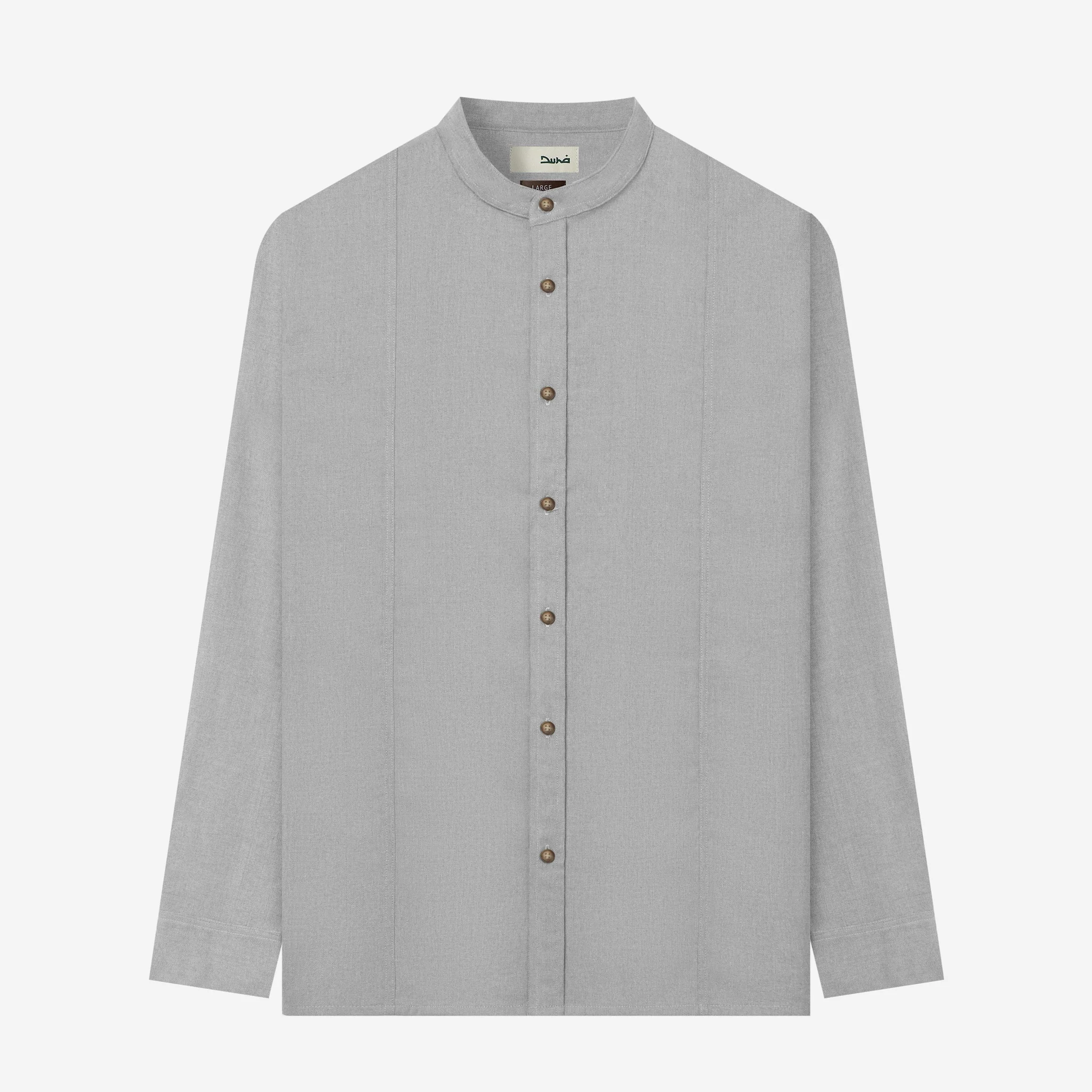 Ghaba Long Sleeve Flannel Shirt - Grey Mist
