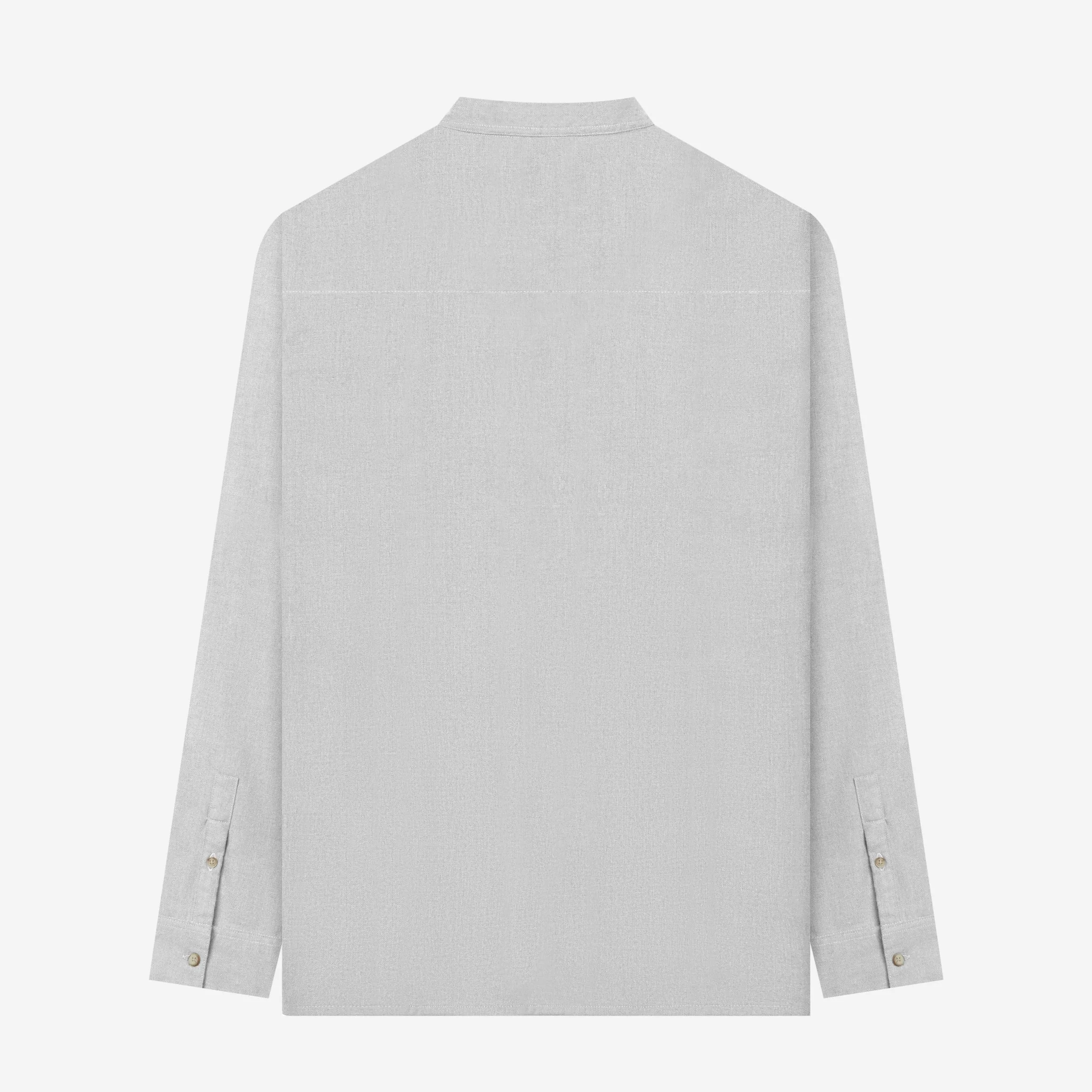 Ghaba Long Sleeve Flannel Shirt - Light Grey - Image 4