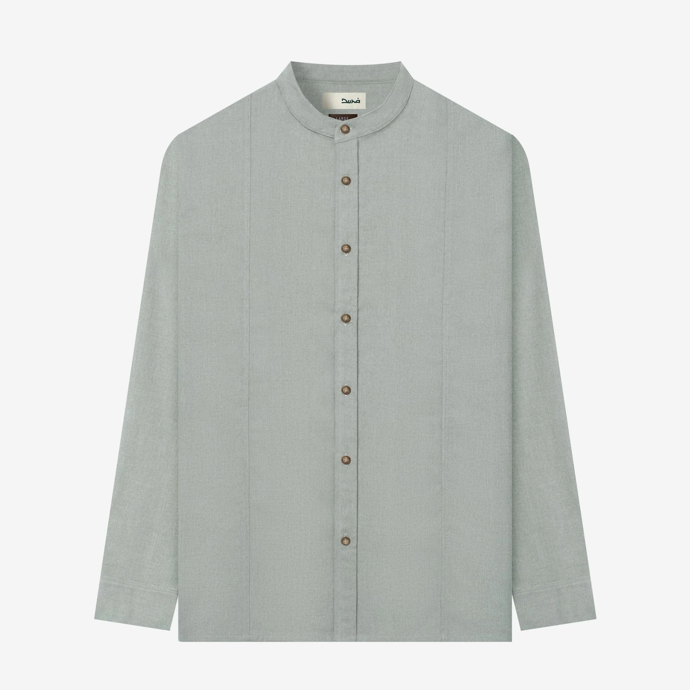 Ghaba Long Sleeve Flannel Shirt - Stone