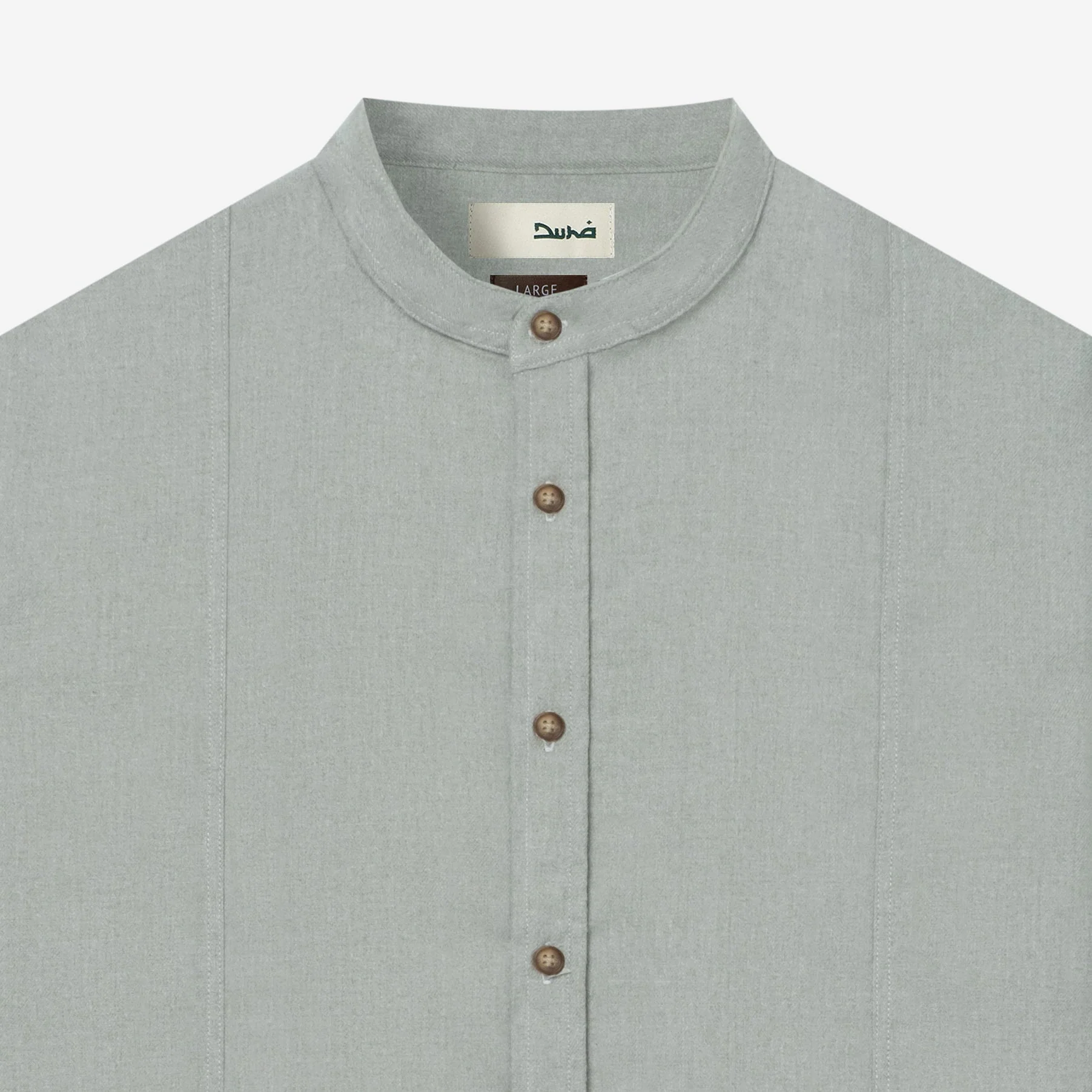 Ghaba Long Sleeve Flannel Shirt - Stone - Image 2