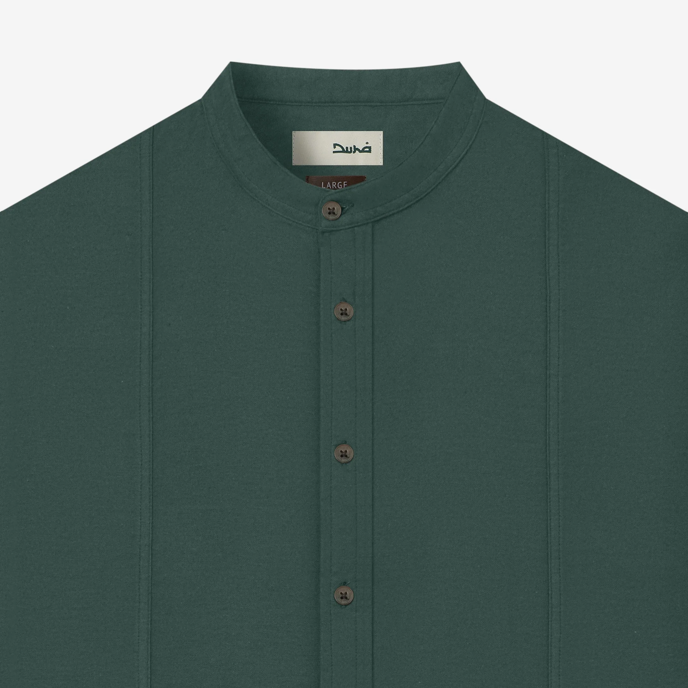 Ghaba Long Sleeve Flannel Shirt - Stone Green - Image 2
