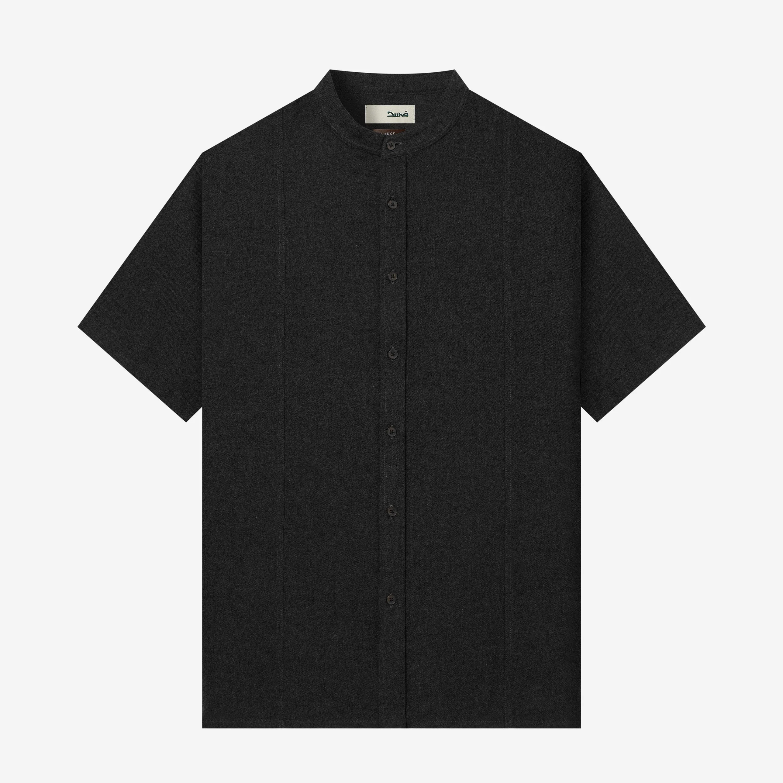 Ghaba Short Sleeve Flannel Shirt - Black Mist