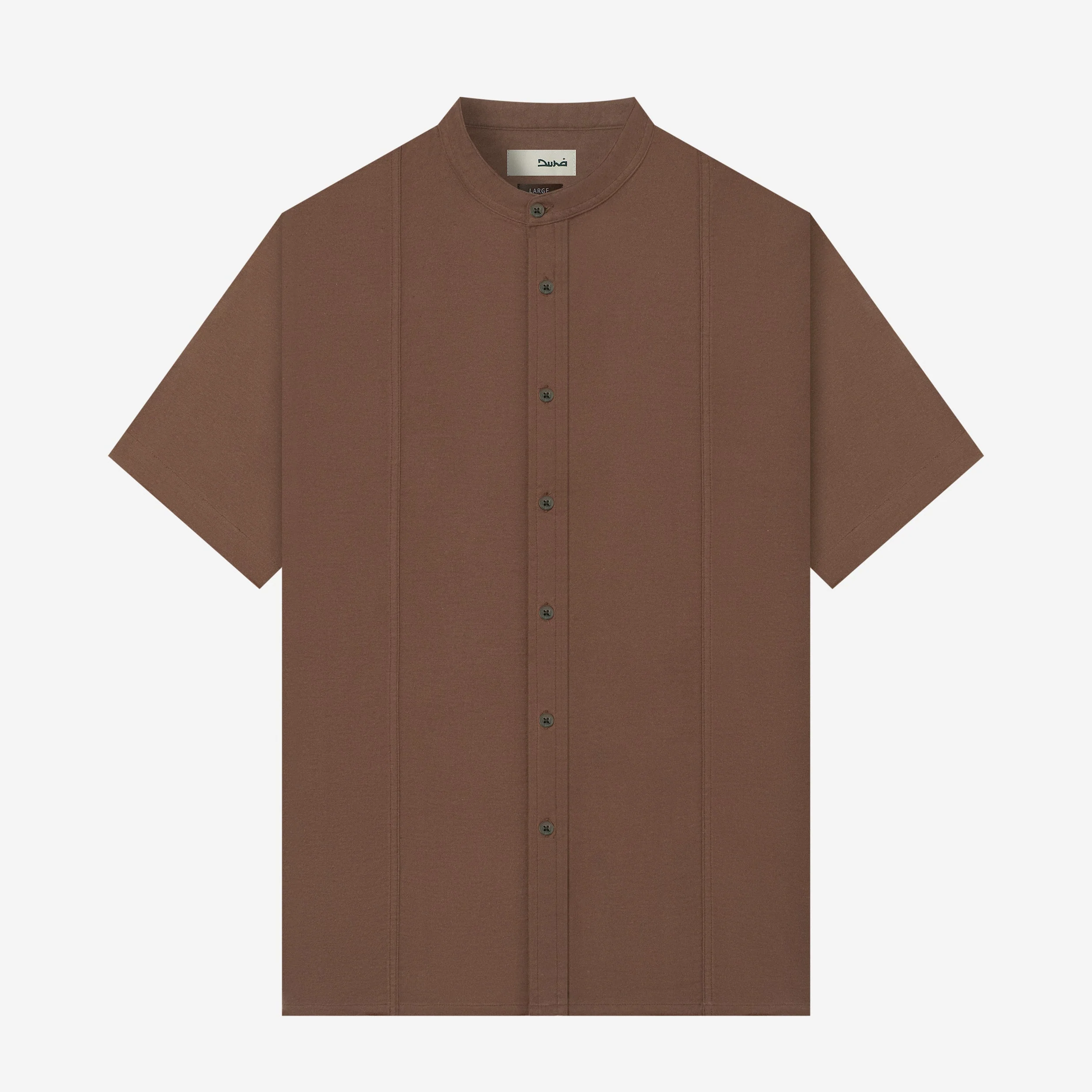 Ghaba Short Sleeve Flannel Shirt - Brown