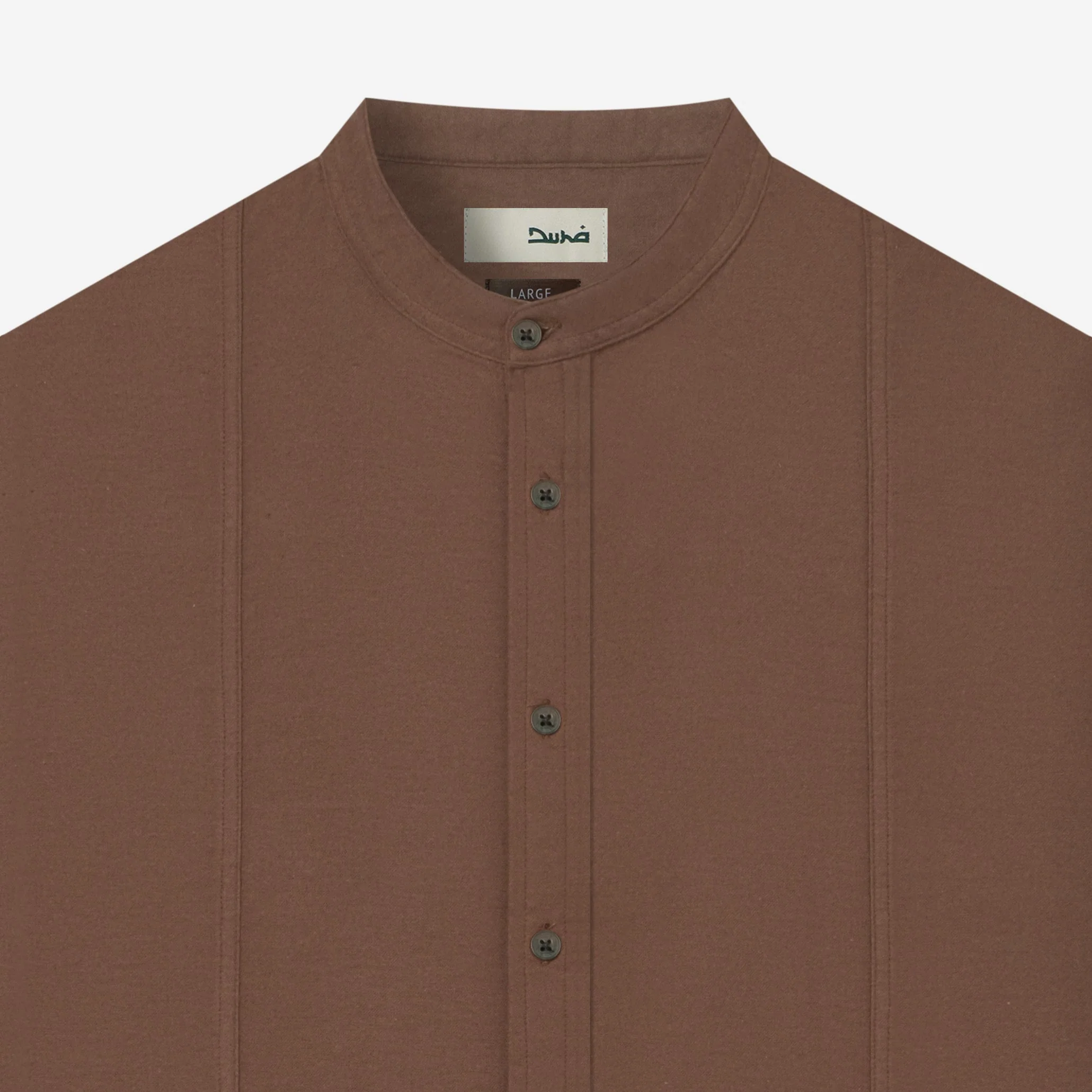 Ghaba Short Sleeve Flannel Shirt - Brown - Image 2