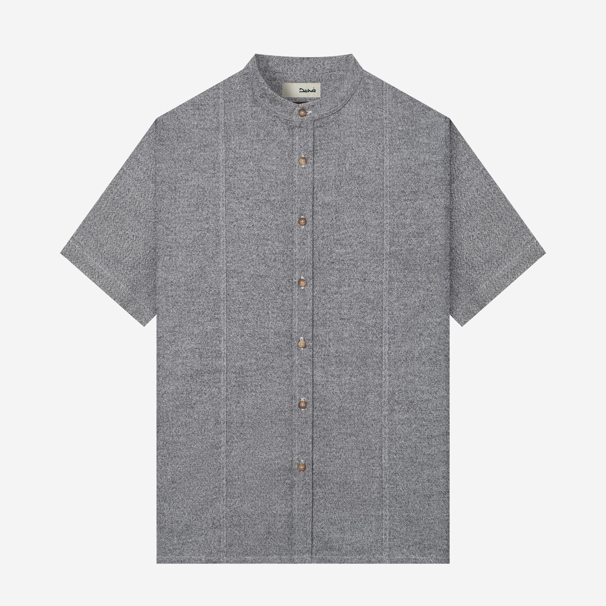 Ghaba Short Sleeve Flannel Shirt - Charcoal