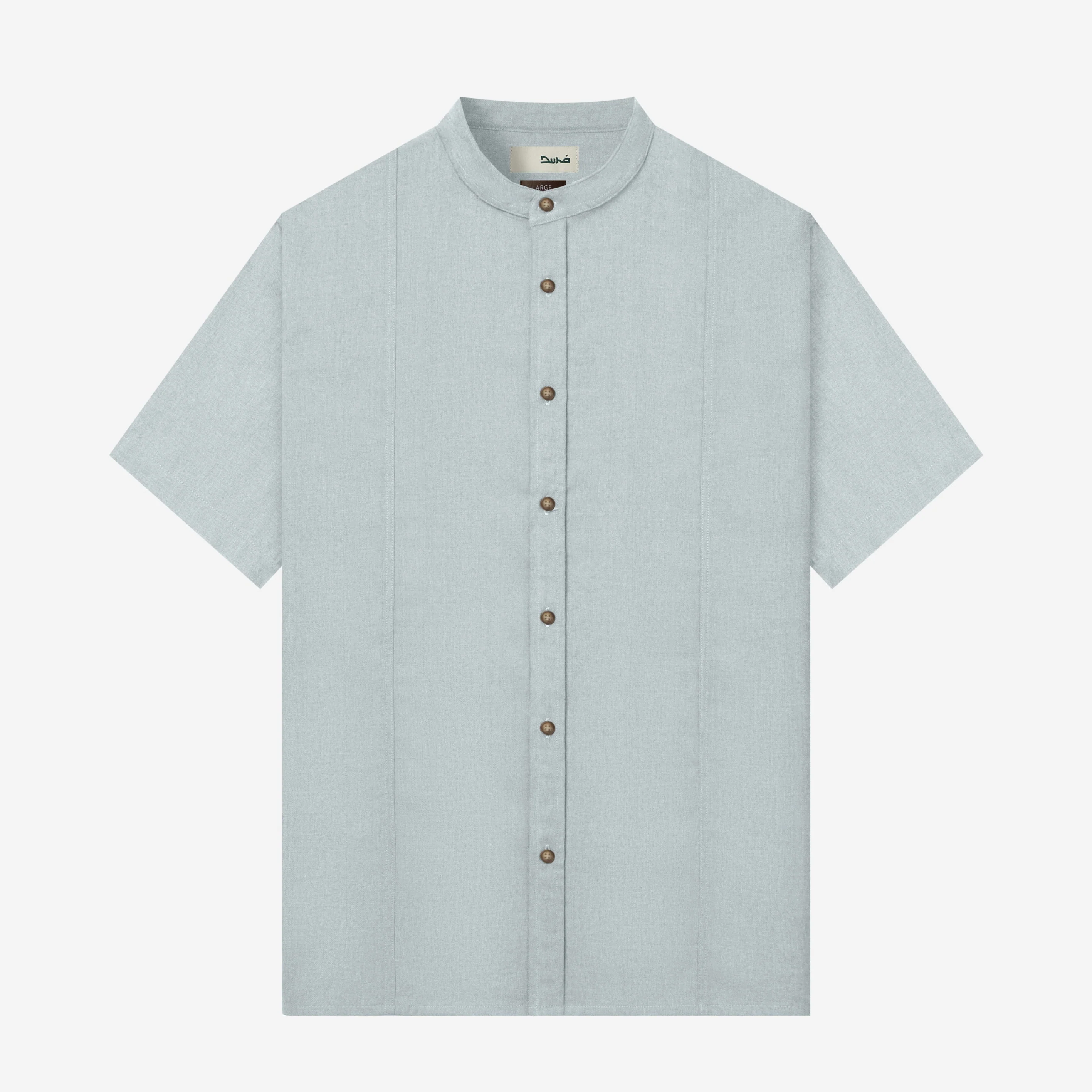 Ghaba Short Sleeve Flannel Shirt - Cold Grey