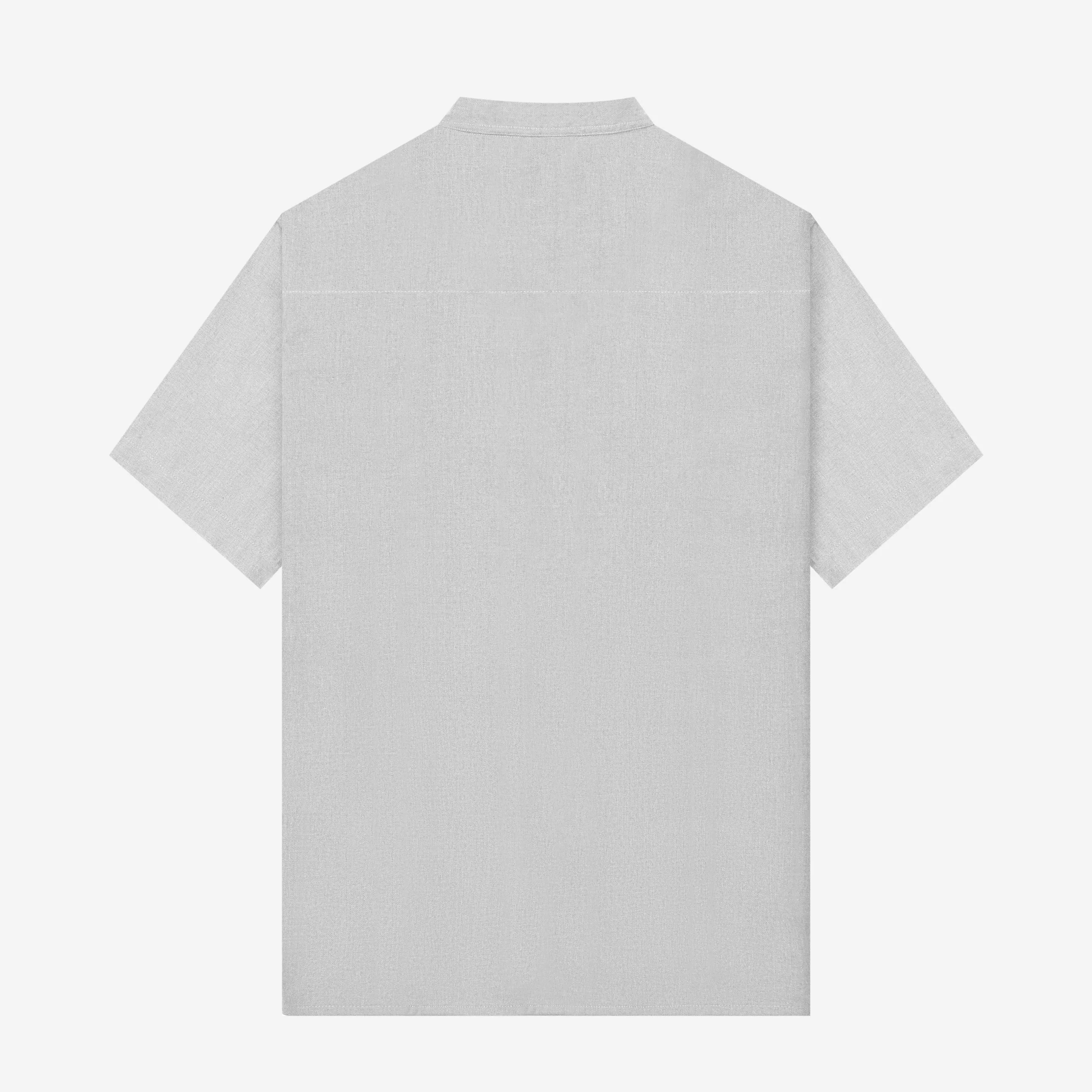 Ghaba Short Sleeve Flannel Shirt - Light Grey - Image 4