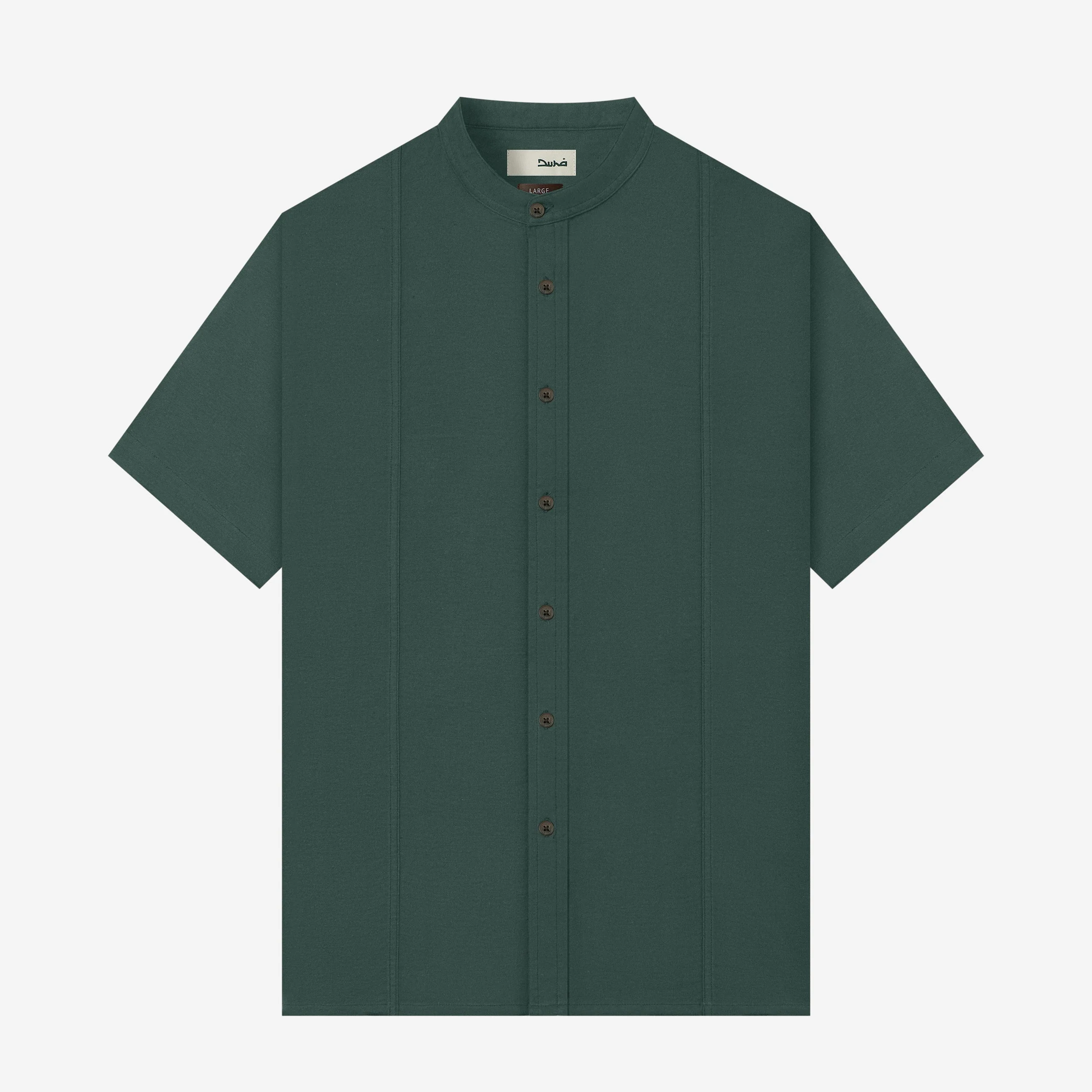 Ghaba Short Sleeve Flannel Shirt - Stone Green