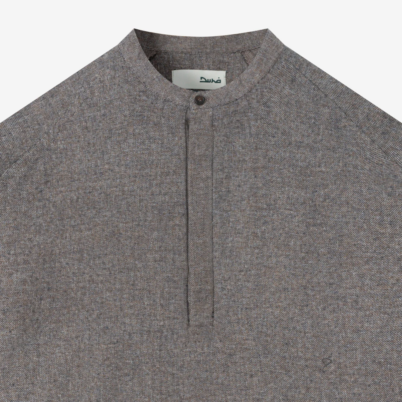 Iyaad Pull-Over Shirt Long Sleeve - Dark Brown - Image 2
