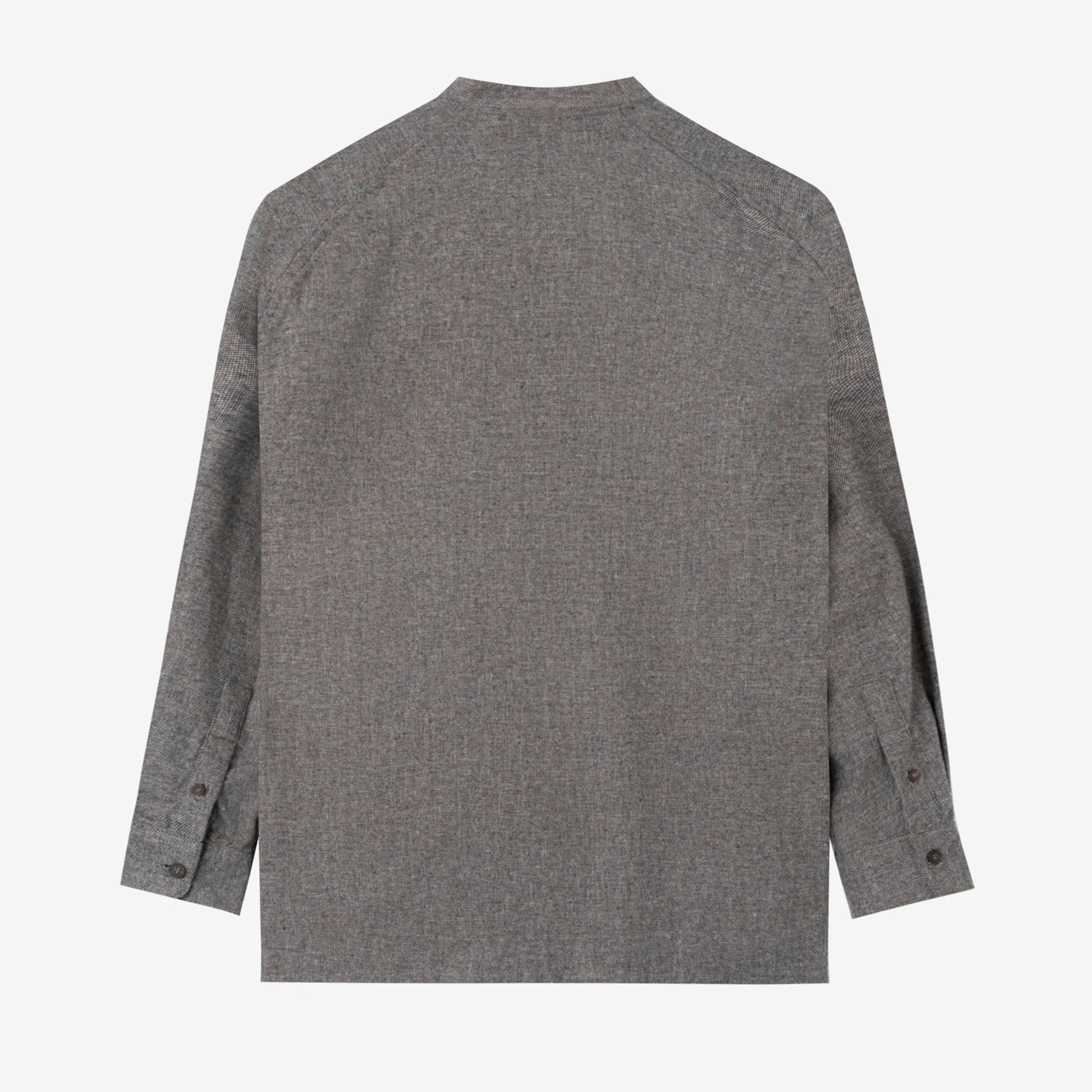 Iyaad Pull-Over Shirt Long Sleeve - Dark Brown - Image 4
