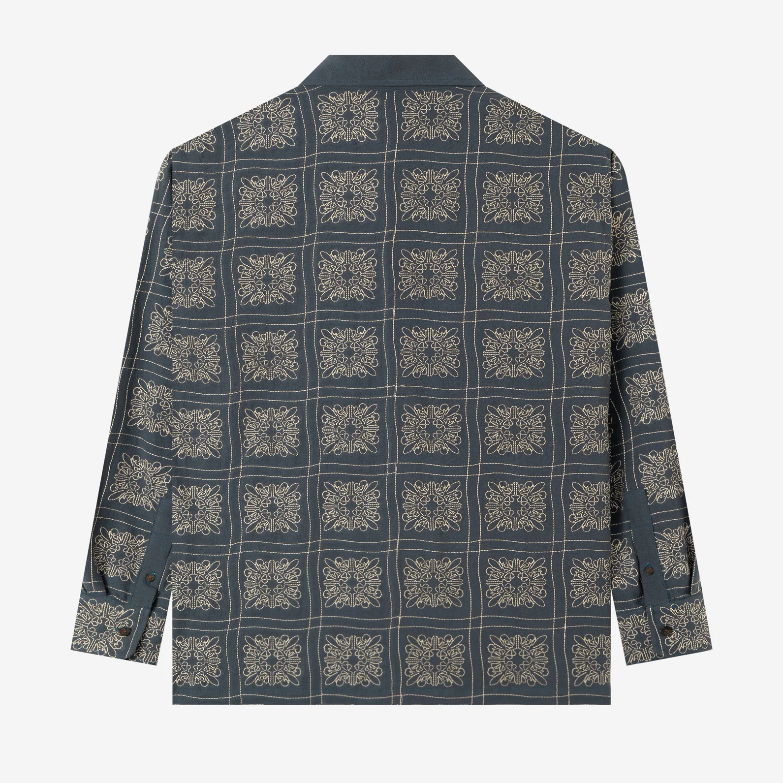 Kameel Long Sleeve Linen Shirt - Navy - Image 4