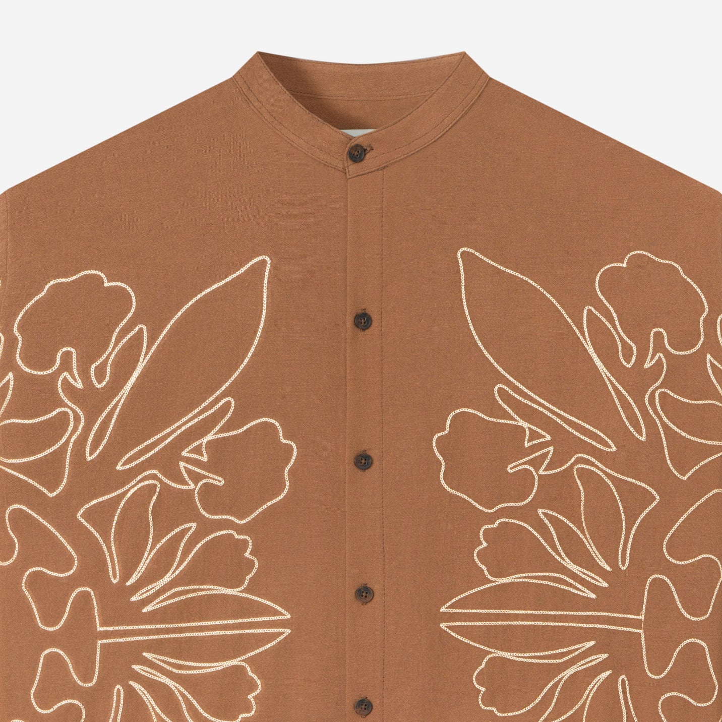 Layth Long Sleeve Linen Shirt - Brown - Image 2
