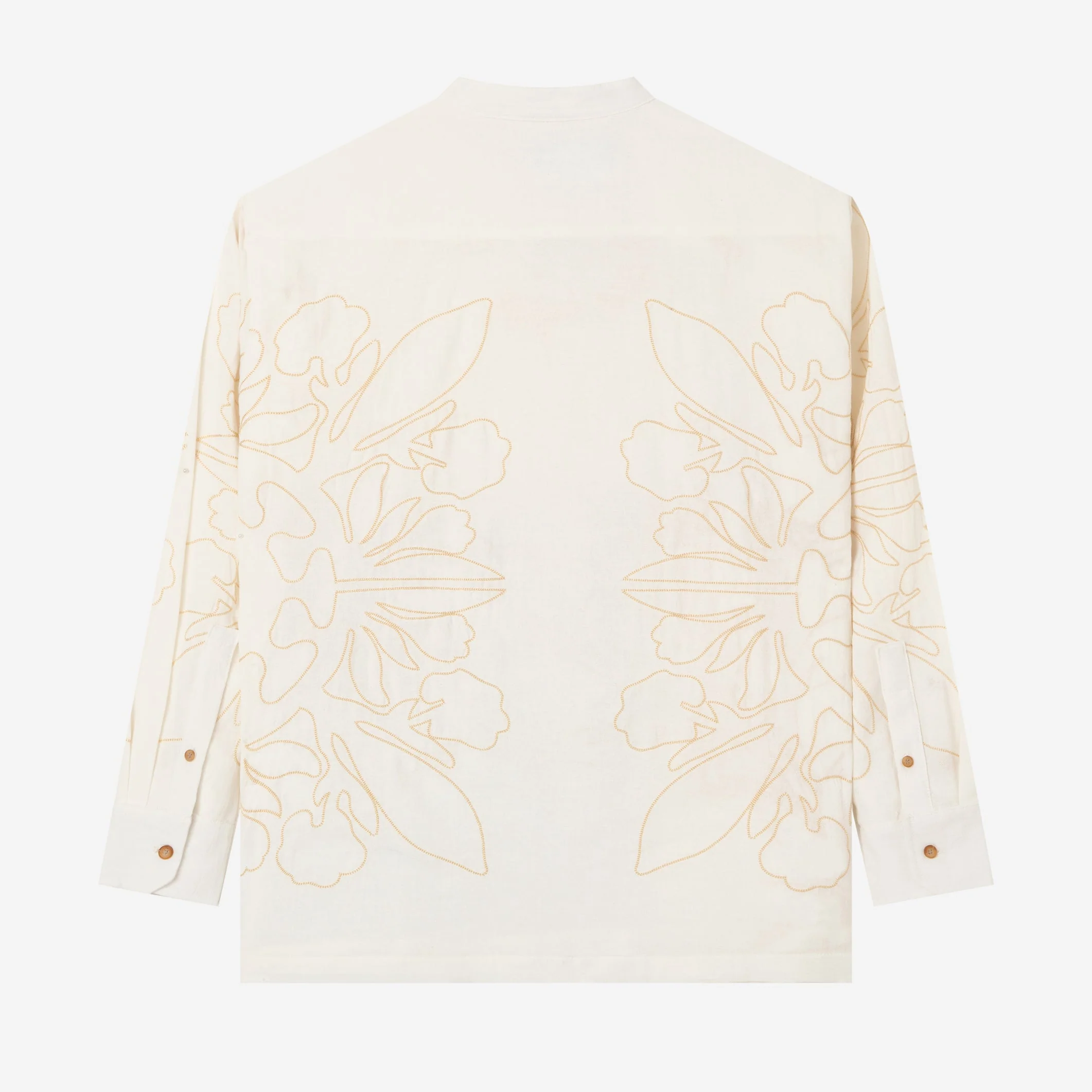 Layth Long Sleeve Linen Shirt - Cream - Image 4
