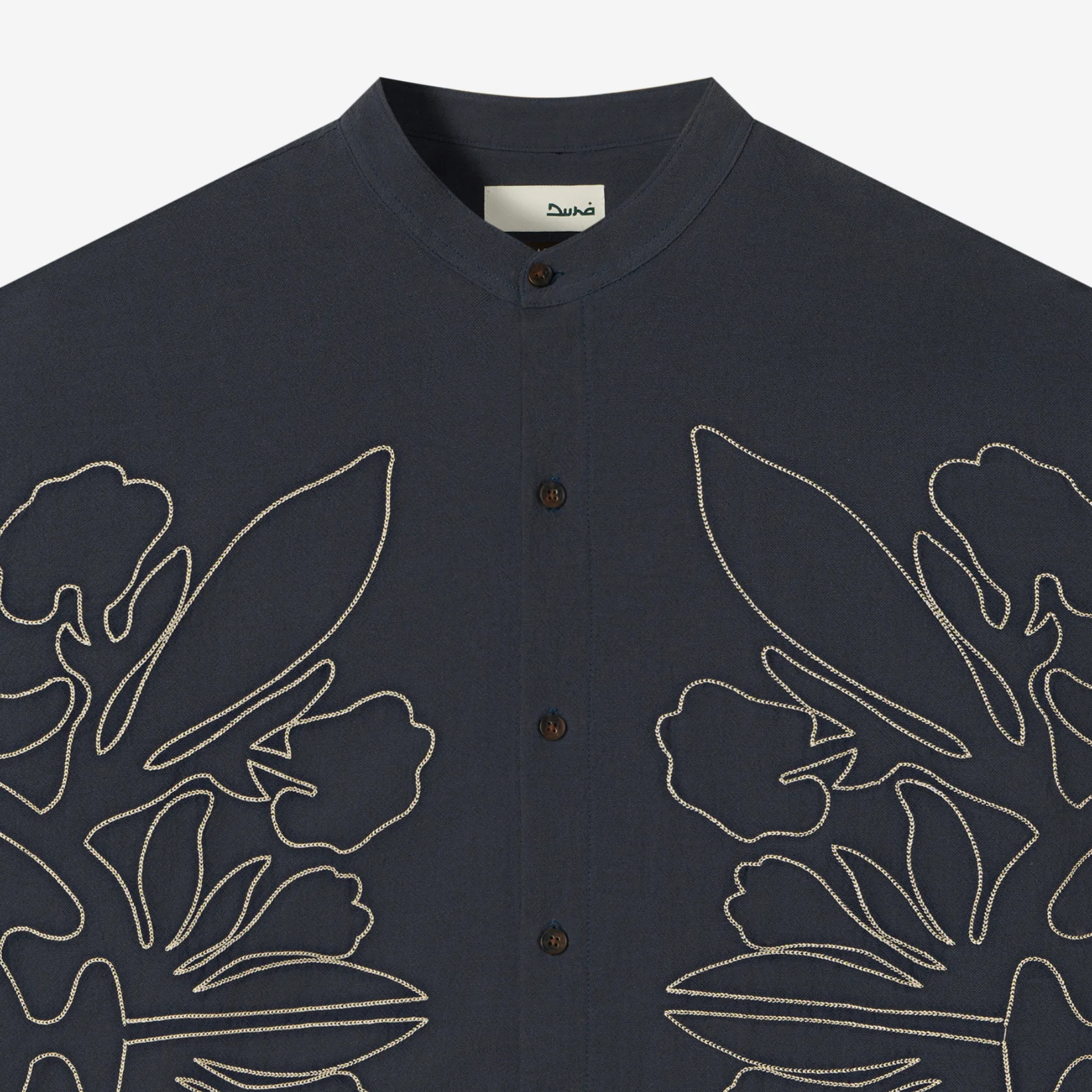 Layth Long Sleeve Linen Shirt - Navy - Image 2