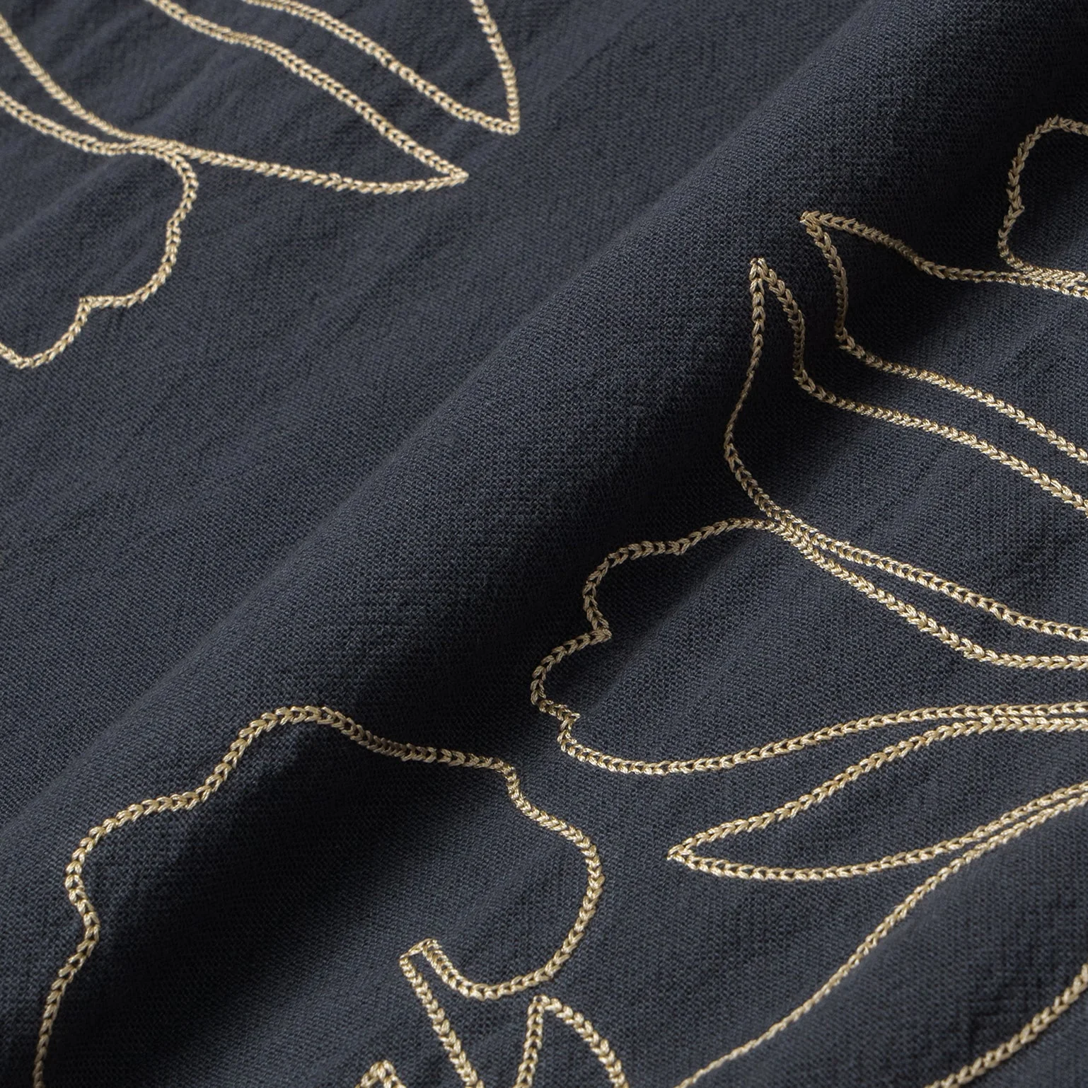 Layth Long Sleeve Linen Shirt - Navy - Image 3