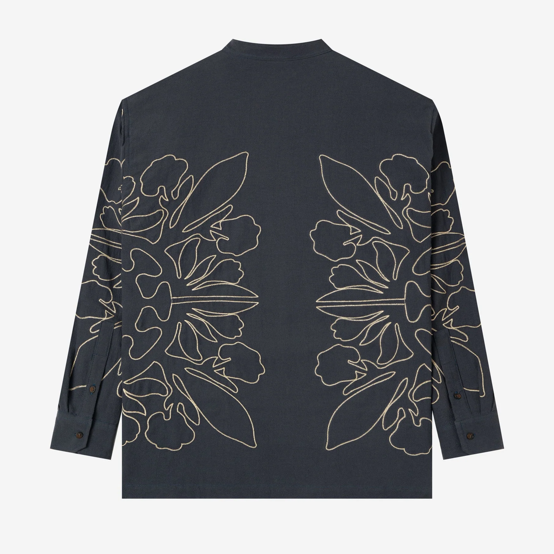 Layth Long Sleeve Linen Shirt - Navy - Image 4