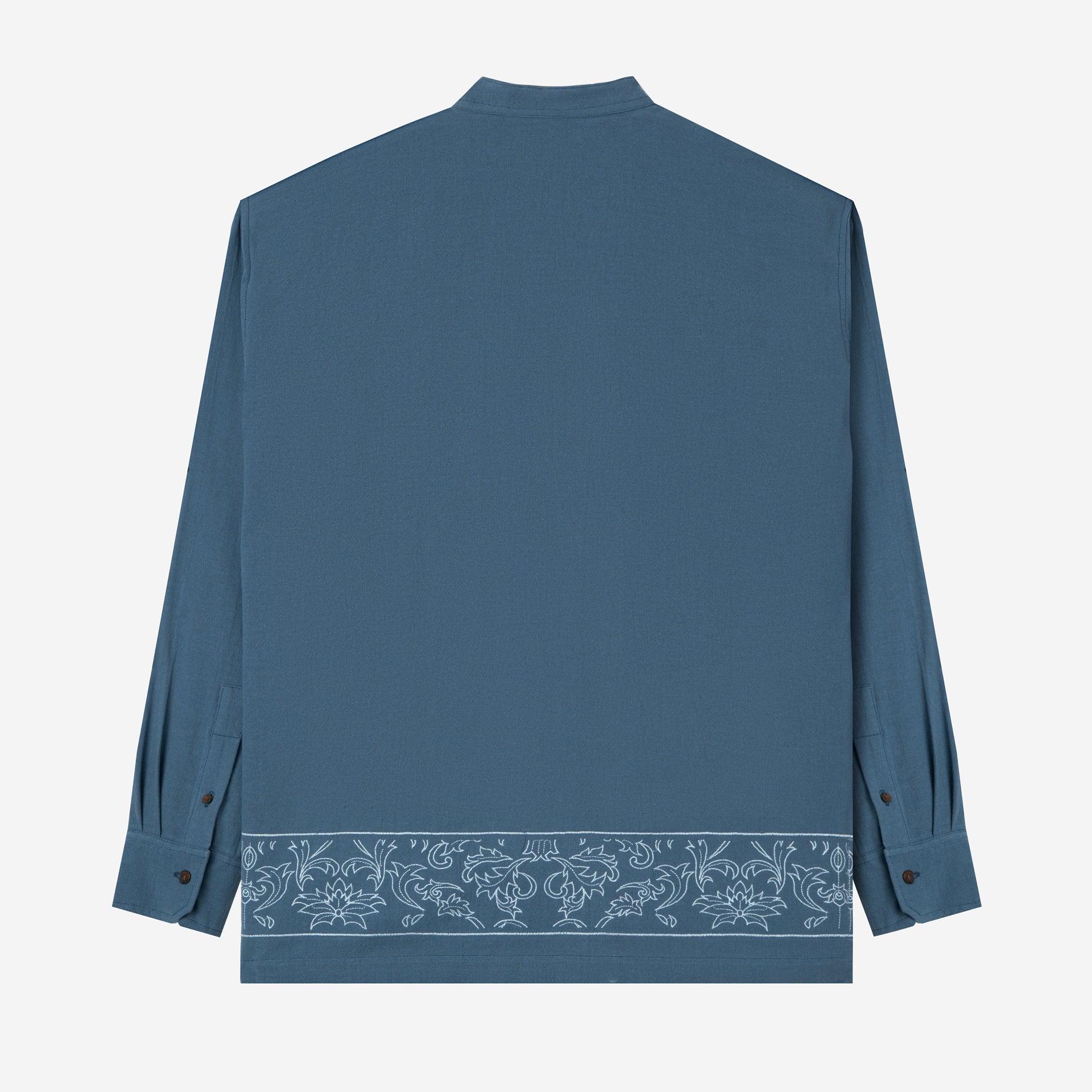Naeem Long Sleeve Linen Shirt - Blue - Image 4