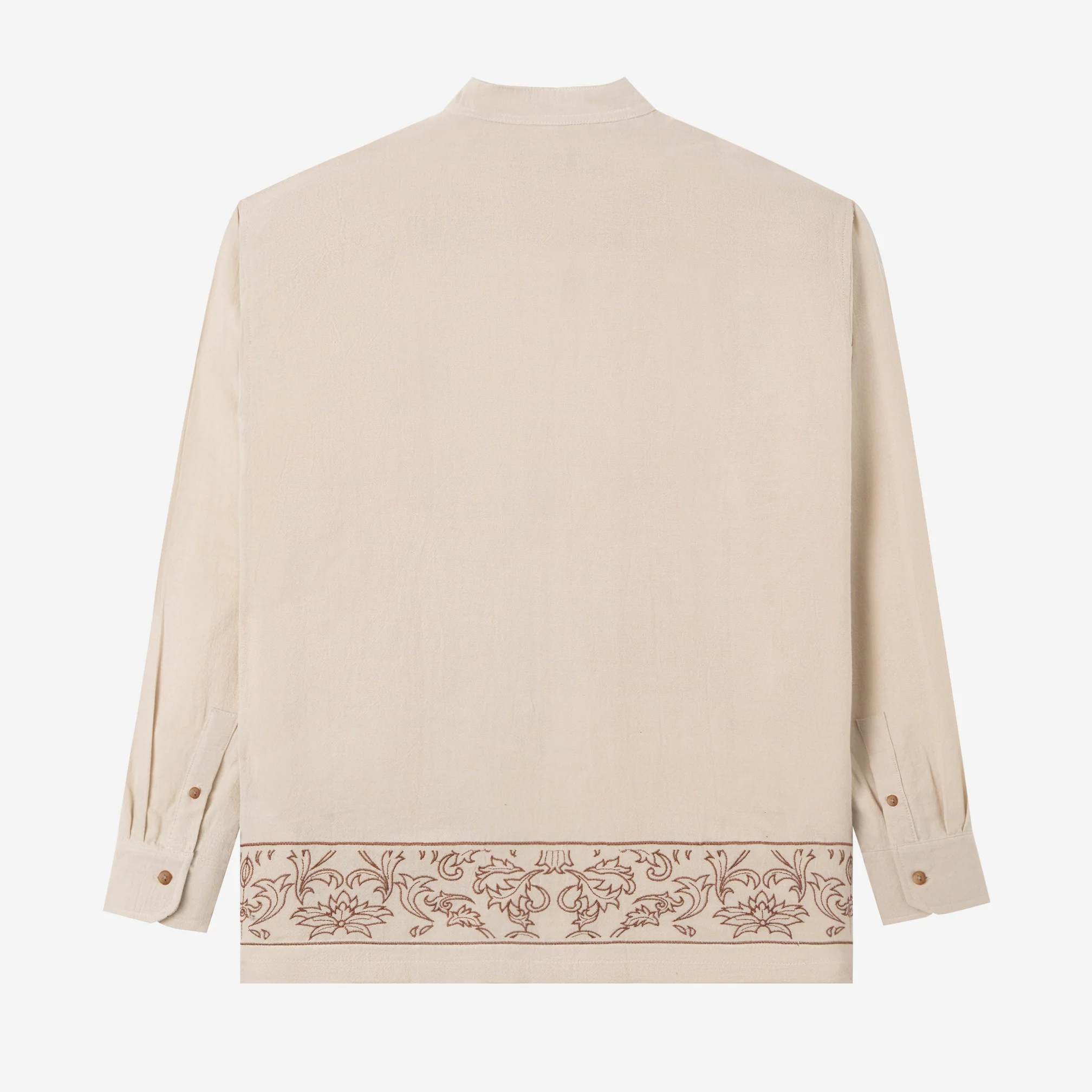 Naeem Long Sleeve Linen Shirt - Khaki - Image 4