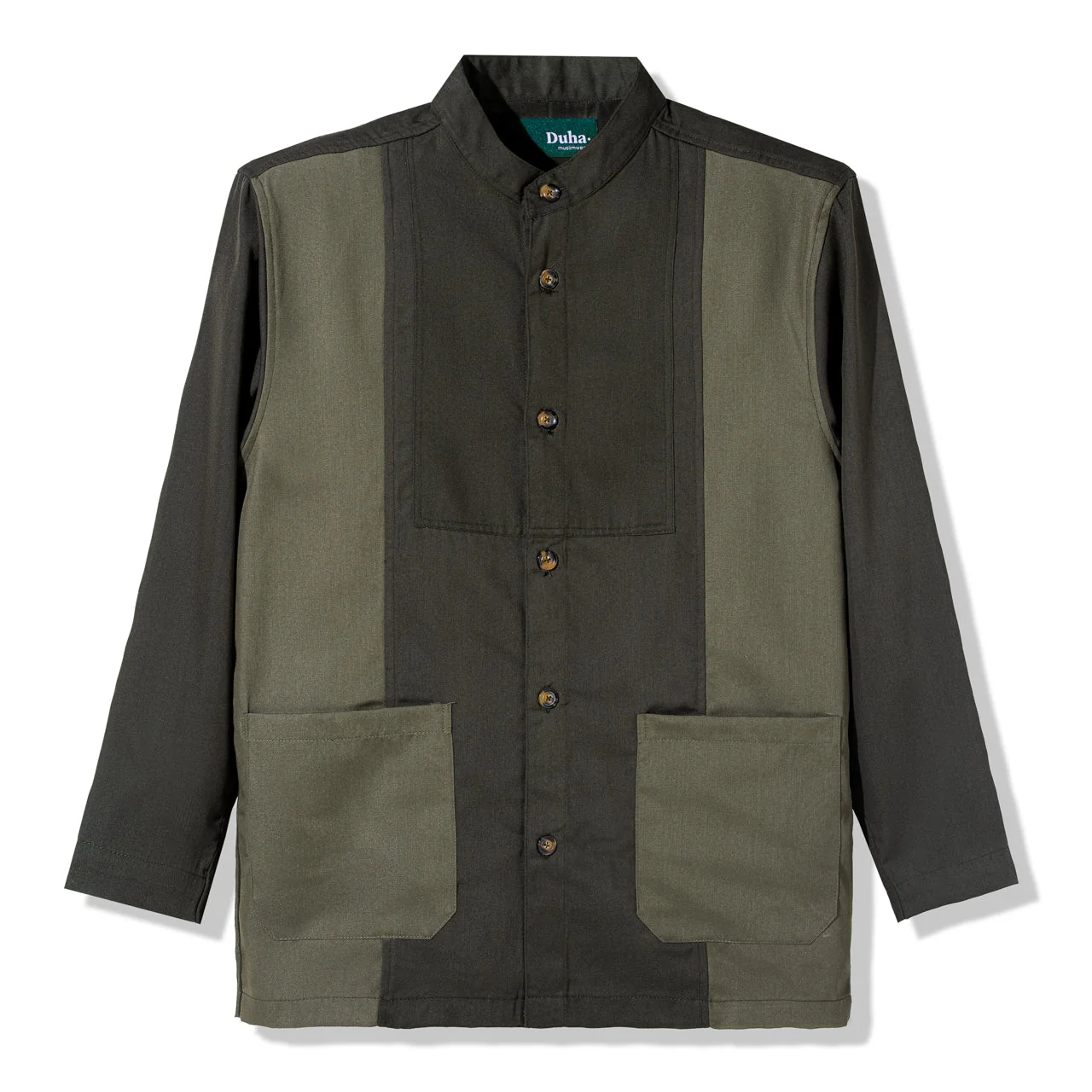 Naseer Patch Long Sleeve Shirt Olive