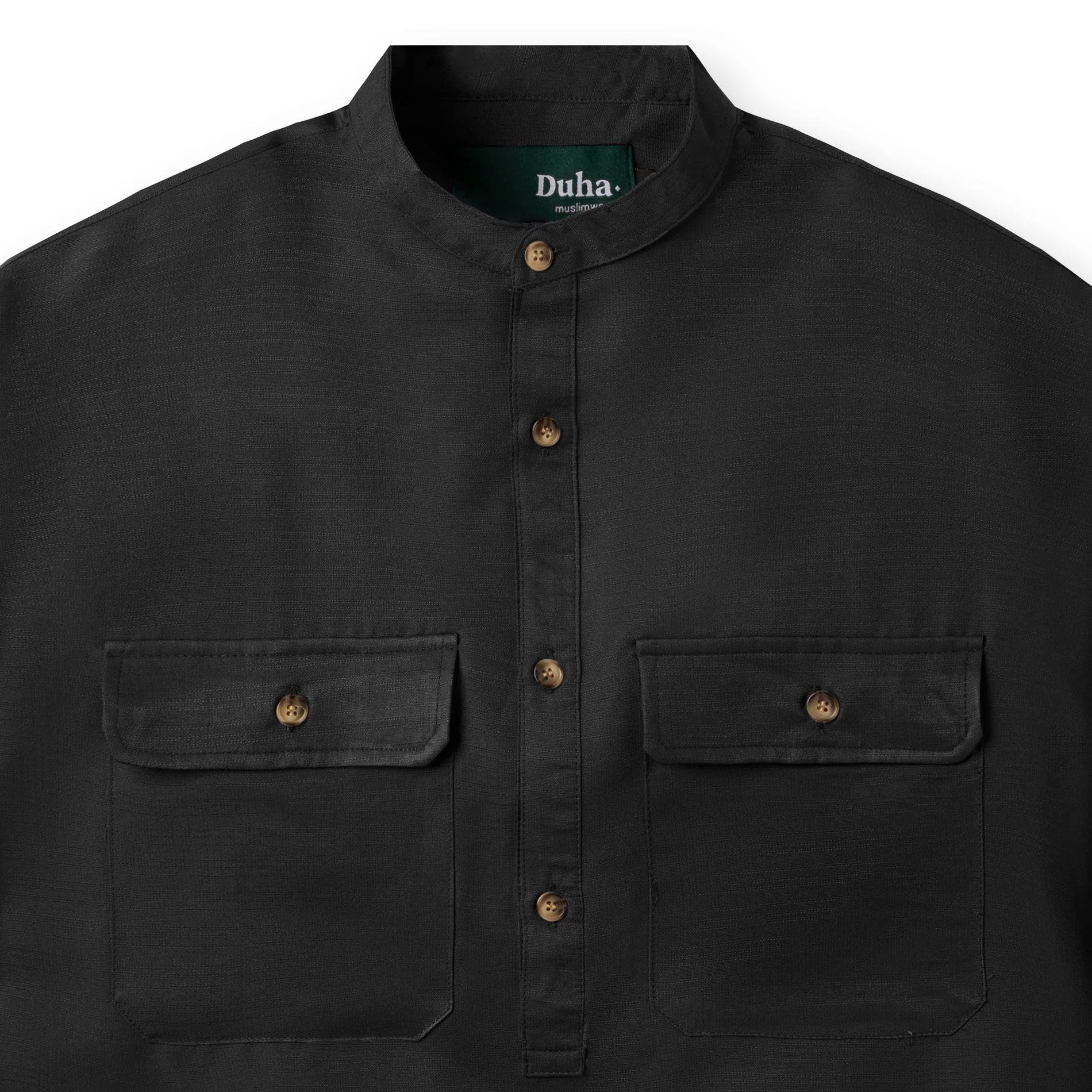 Rashed Long Sleeve Shirt - Black - Image 2