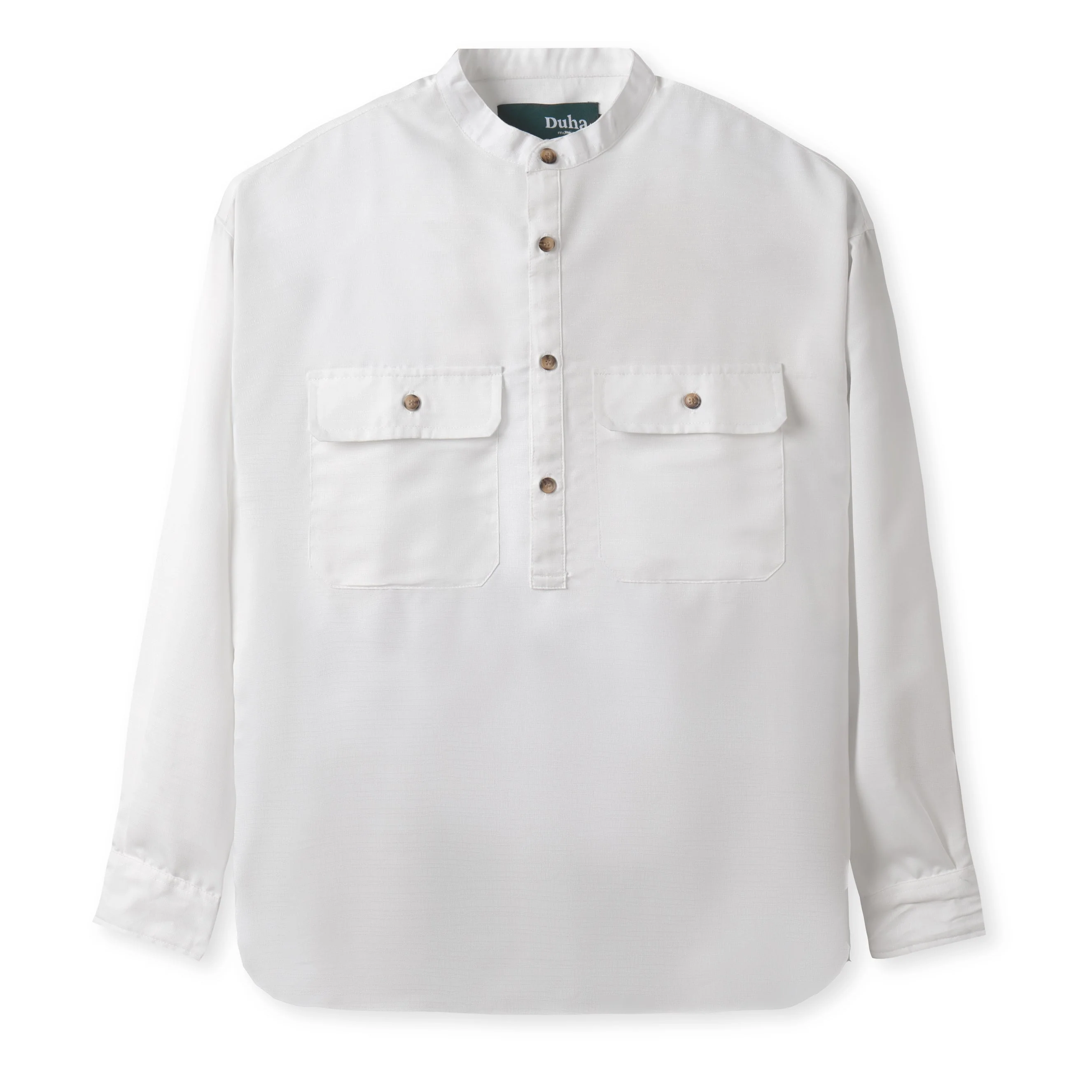 Rashed Long Sleeve Shirt - White