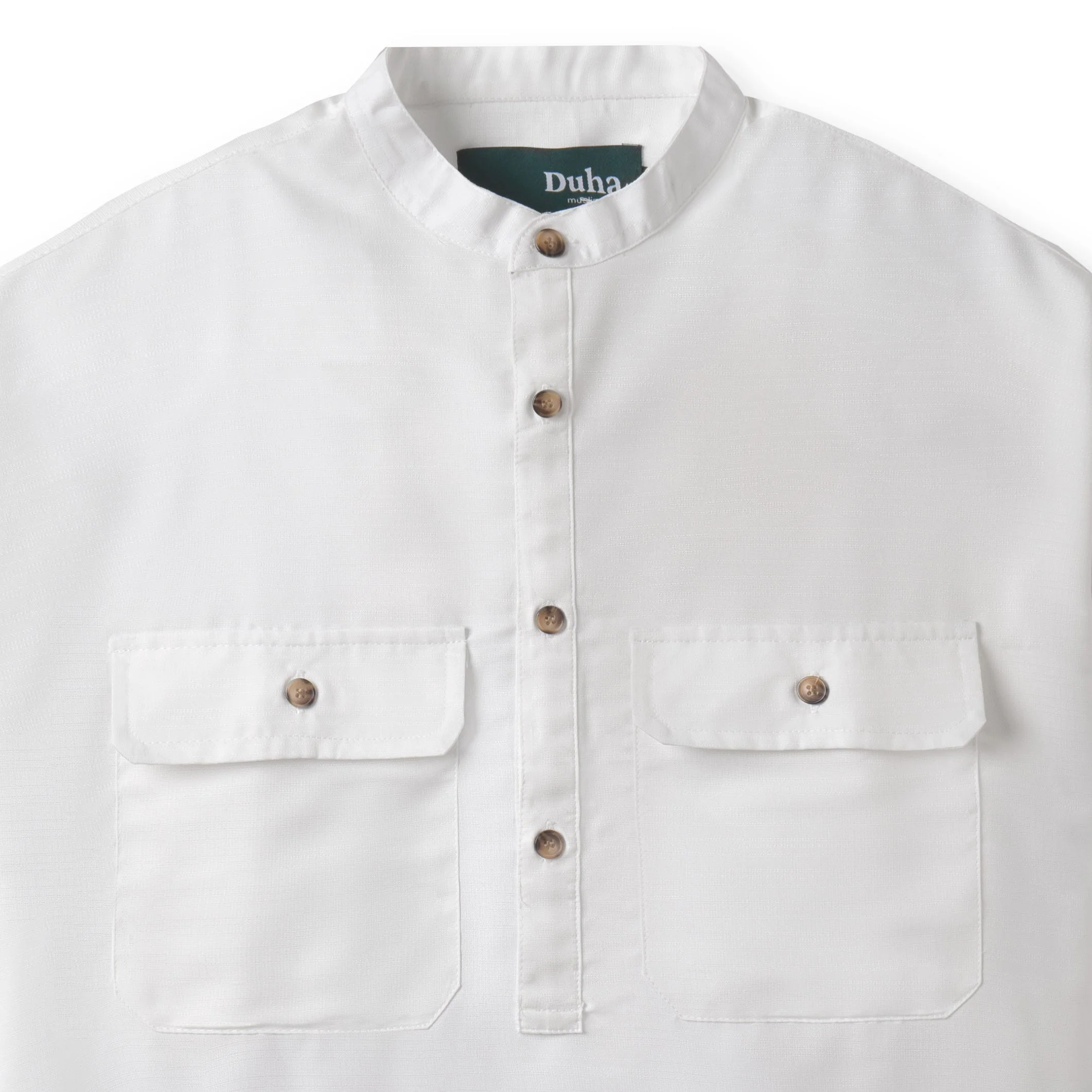 Rashed Long Sleeve Shirt - White - Image 2